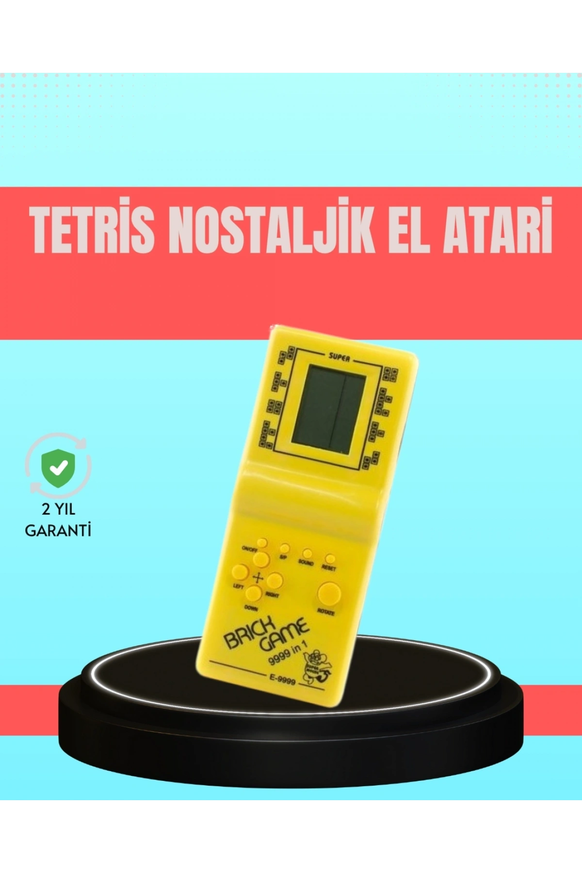 Retro Tetris El Aterisi – Pil ile Çalışan Taşınabilir Mini Oyun Konsolu