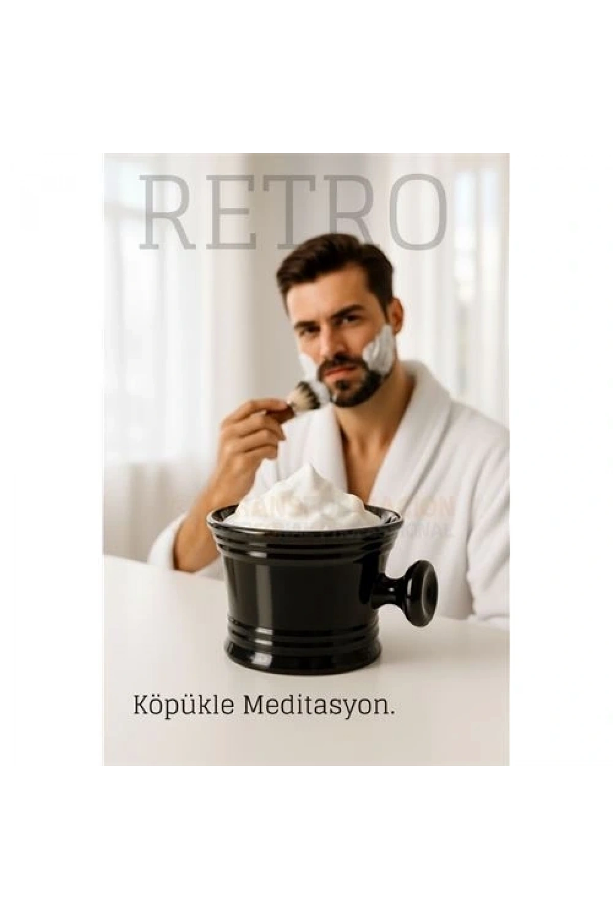 Retro Tıraş Tası Siyah