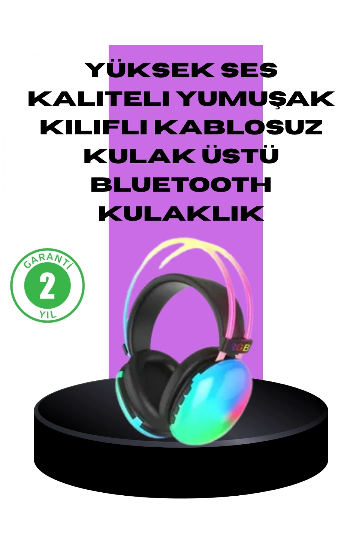 RGB Aydınlatmalı Kablosuz Bluetooth Oyuncu Kulaklığı