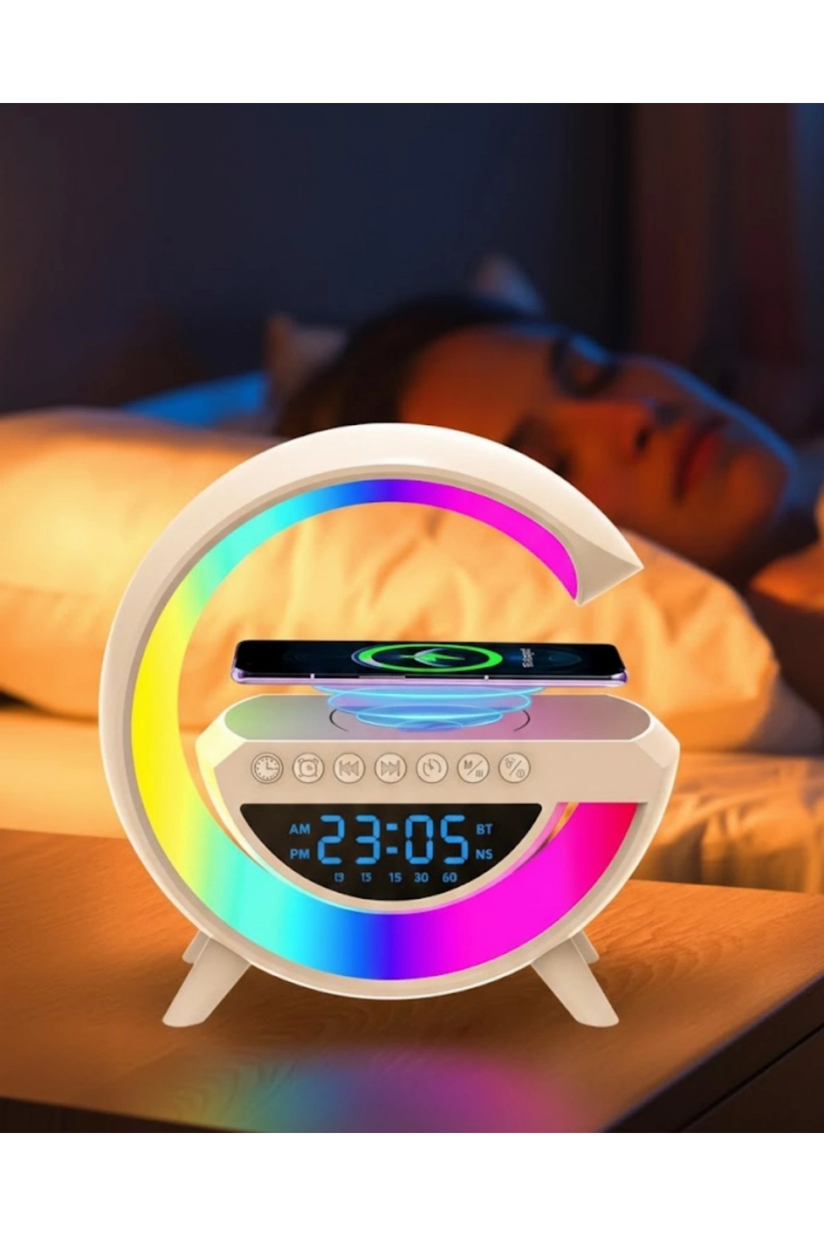 RGB Işıklı Kablosuz Hoparlör Bluetooth USB FM TF Kart Destekli