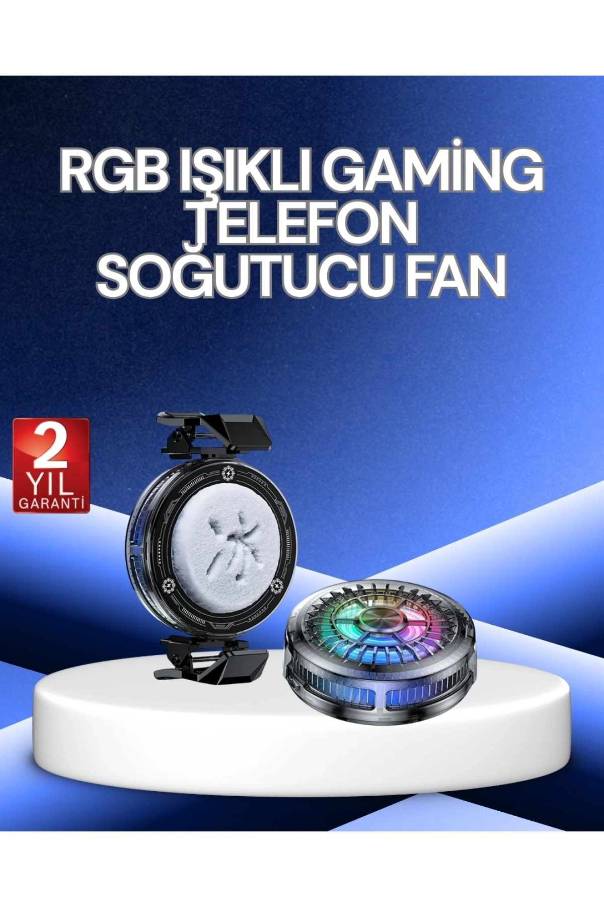 RGB Işıklı Telefon Soğutucu Fan Gaming Cooler Süper Hızlı Soğutma