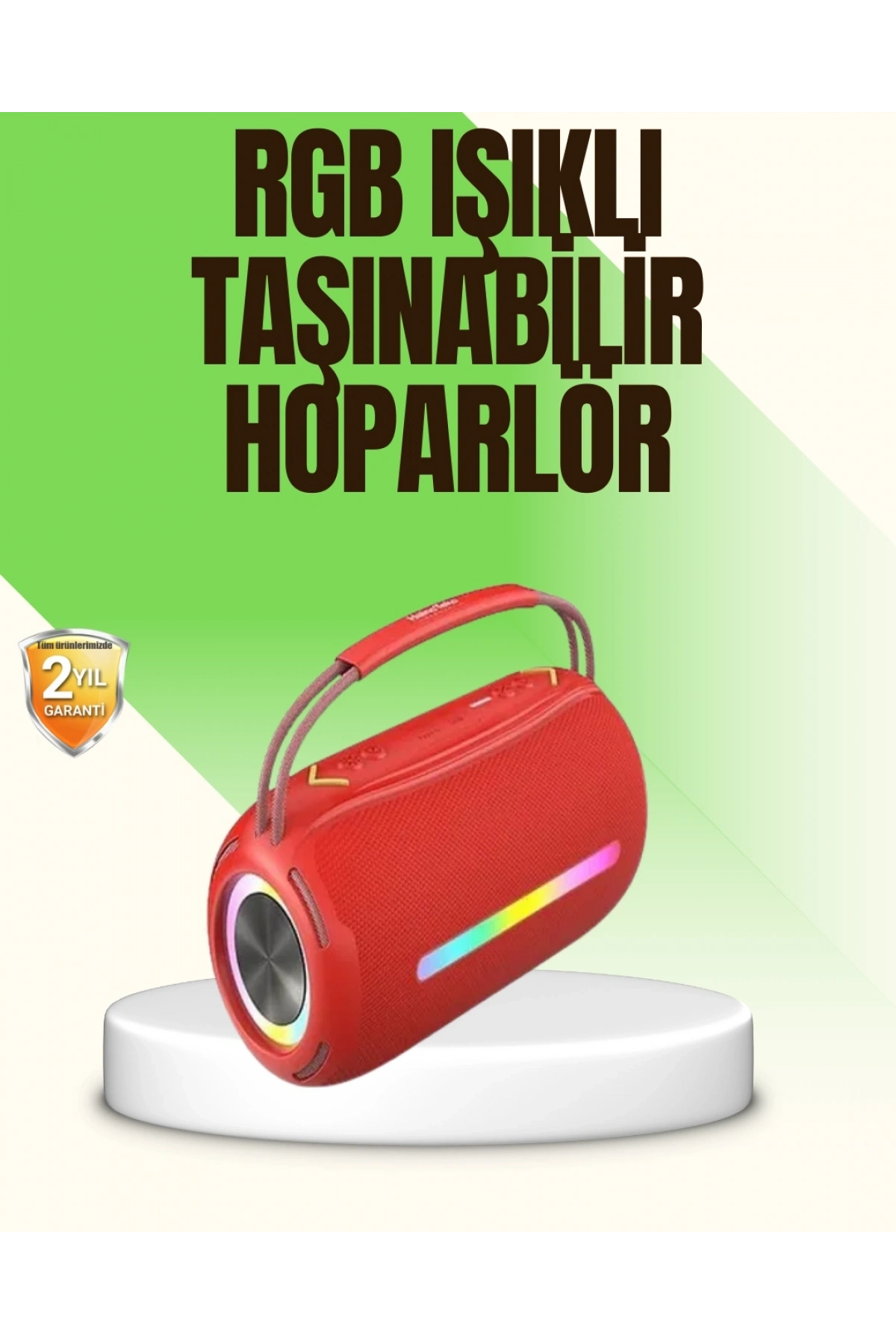 RGB LED Işıklı 20W Taşınabilir Bluetooth Hoparlör IPX6 Suya Dayanıklı