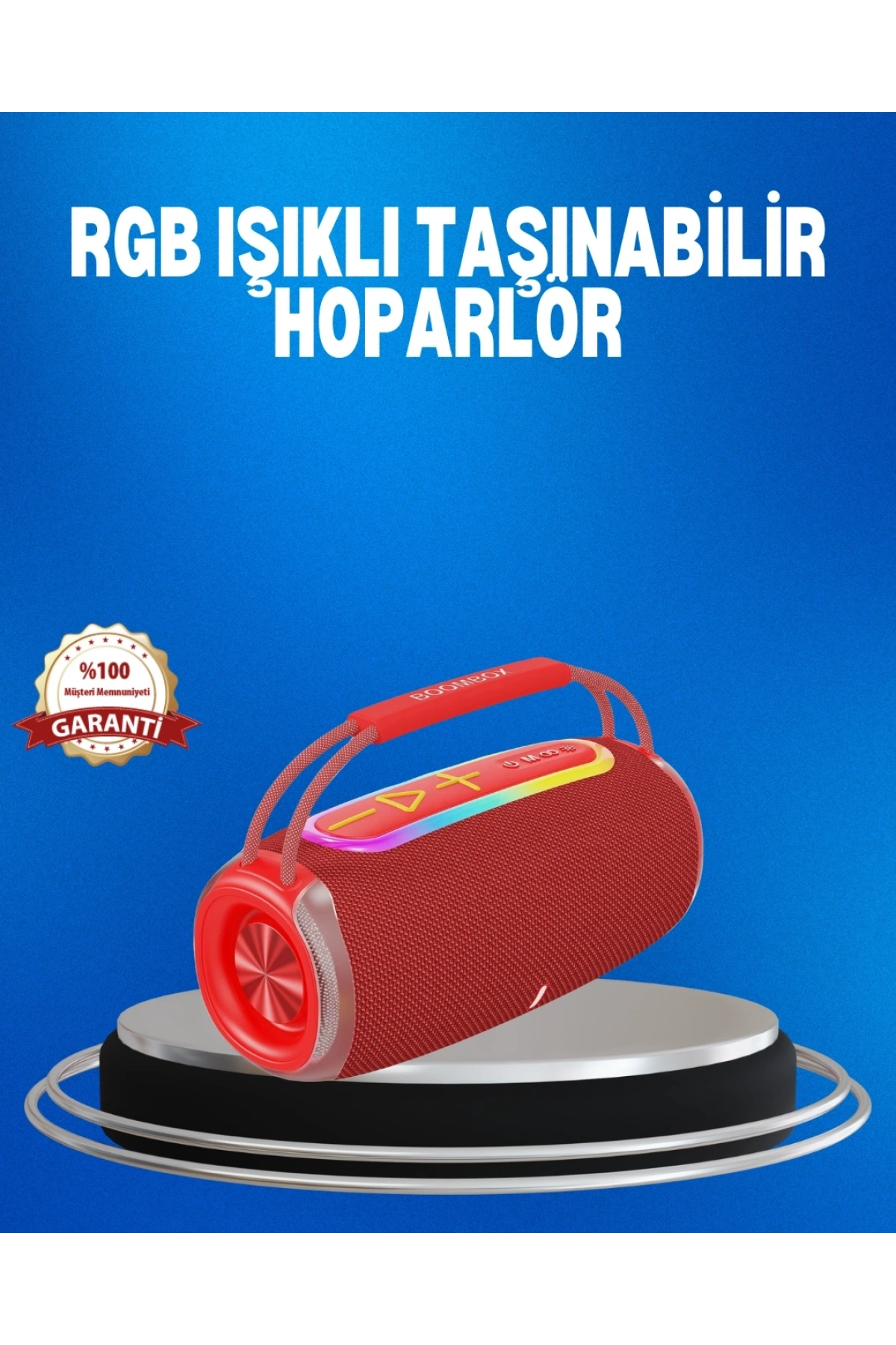 RGB LED Işıklı 20W Taşınabilir Hoparlör Bluetooth 5.3 + Type-C Şarj