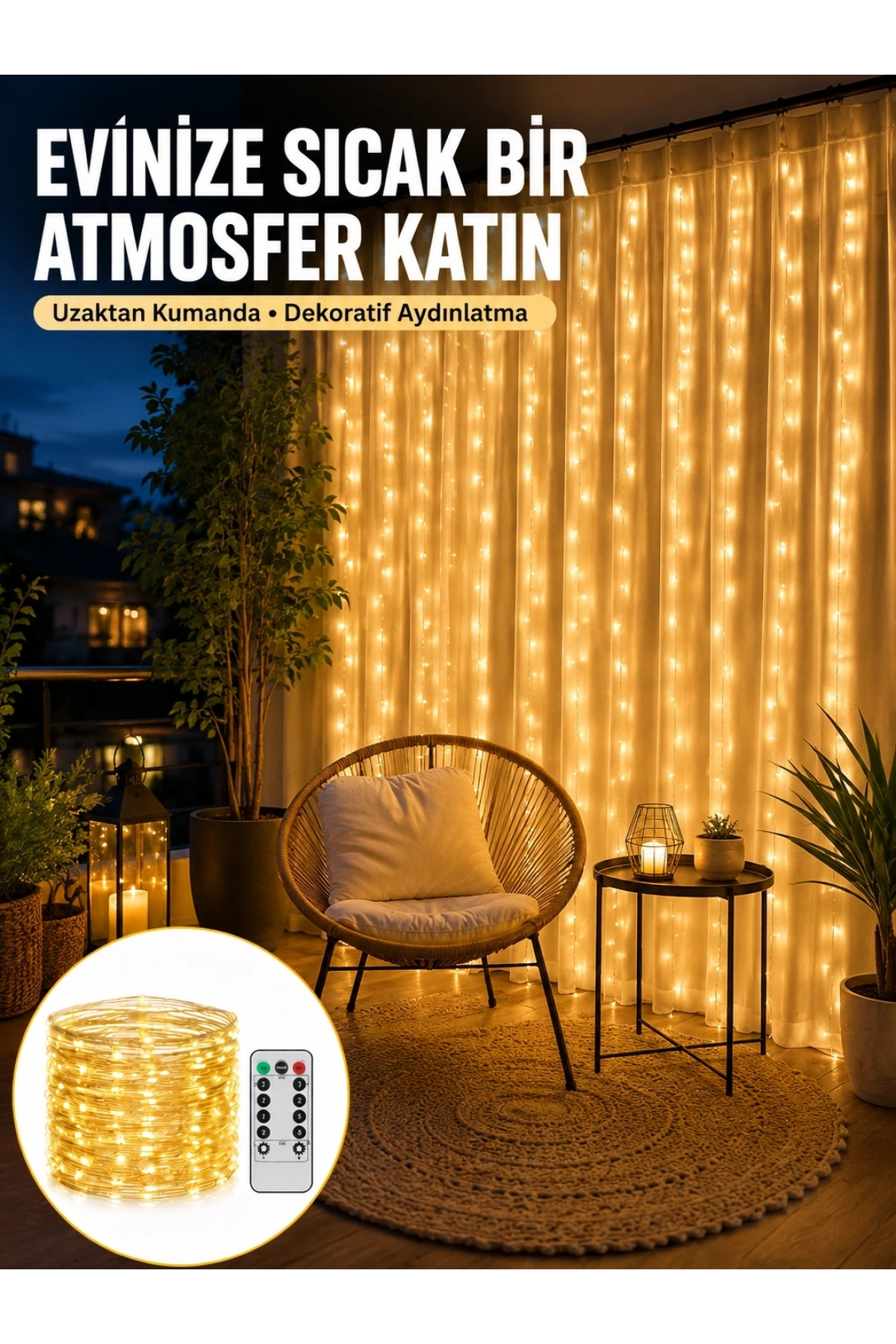 Romantik Ambiyans İçin Uzaktan Kumandalı Günışığı Peri Led