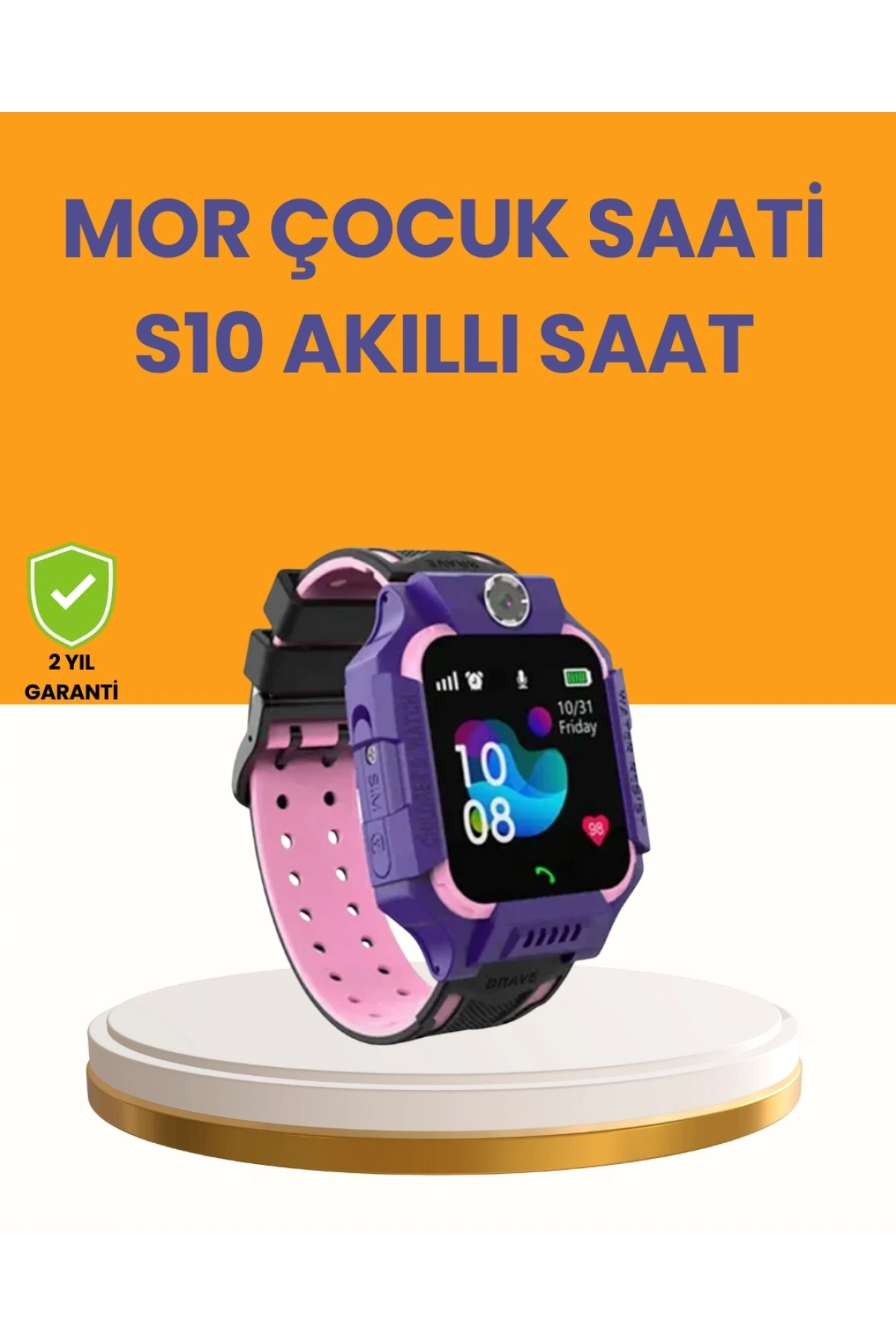 S10 Mor Akıllı Çocuk Saati Konum Takip ve Güvenlik Özellikli