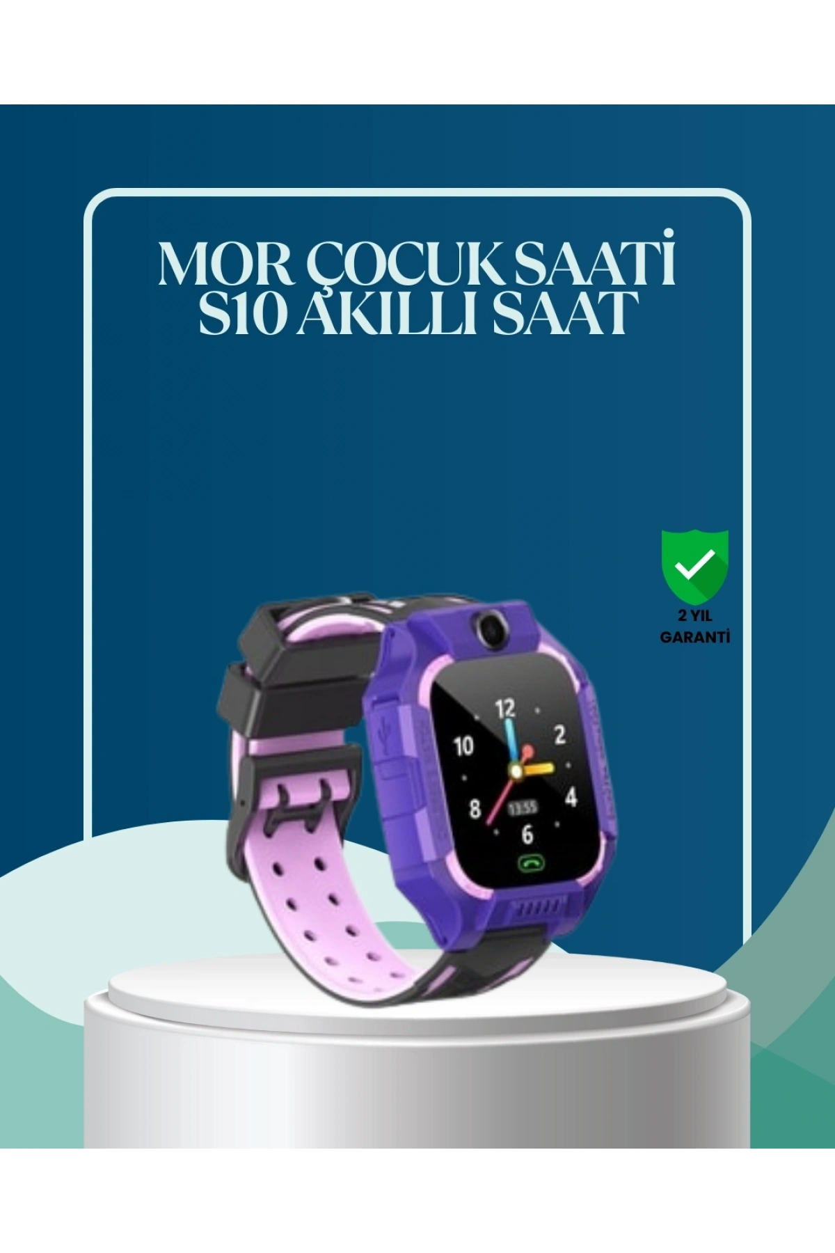 S10 Mor Çocuk Takip Saati Elektronik Bariyer ve Sesli Mesaj Destekli