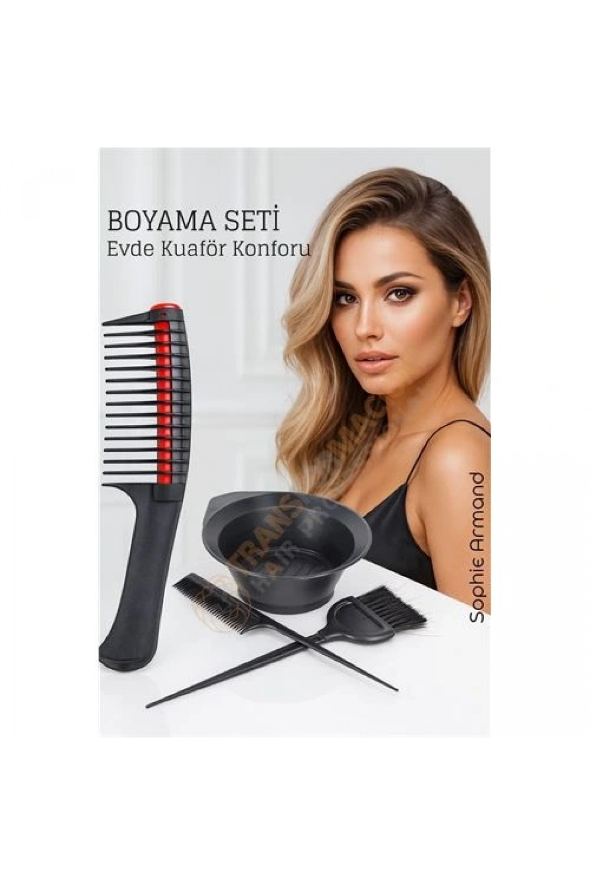 Saç Boyama Seti 3’lü ve Saç Boya Sıyırıcı Tarak, Seti Fırça, Boya Kabı ile Profesyonel Uygulama Kolaylığı