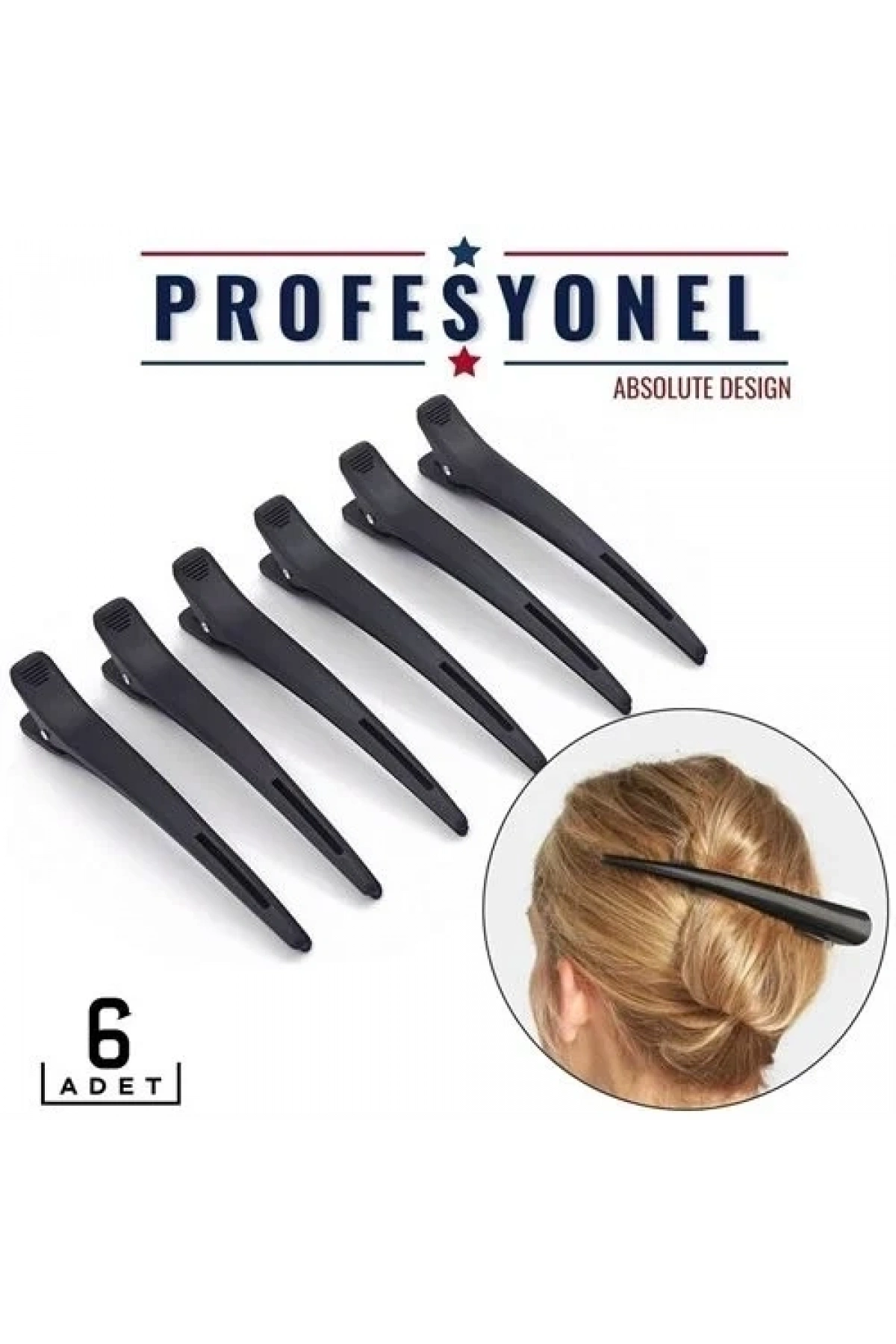 Saç Klipsi Toka 6 Adet Absolute Design 718287