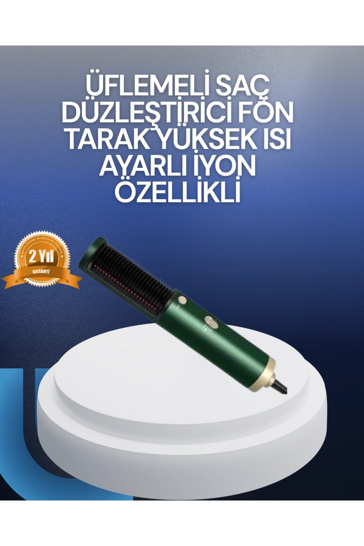 Saç Kurutma, Düzleştirici ve Tarak Tek Cihazda – 3 Kademeli Isı Ayarı