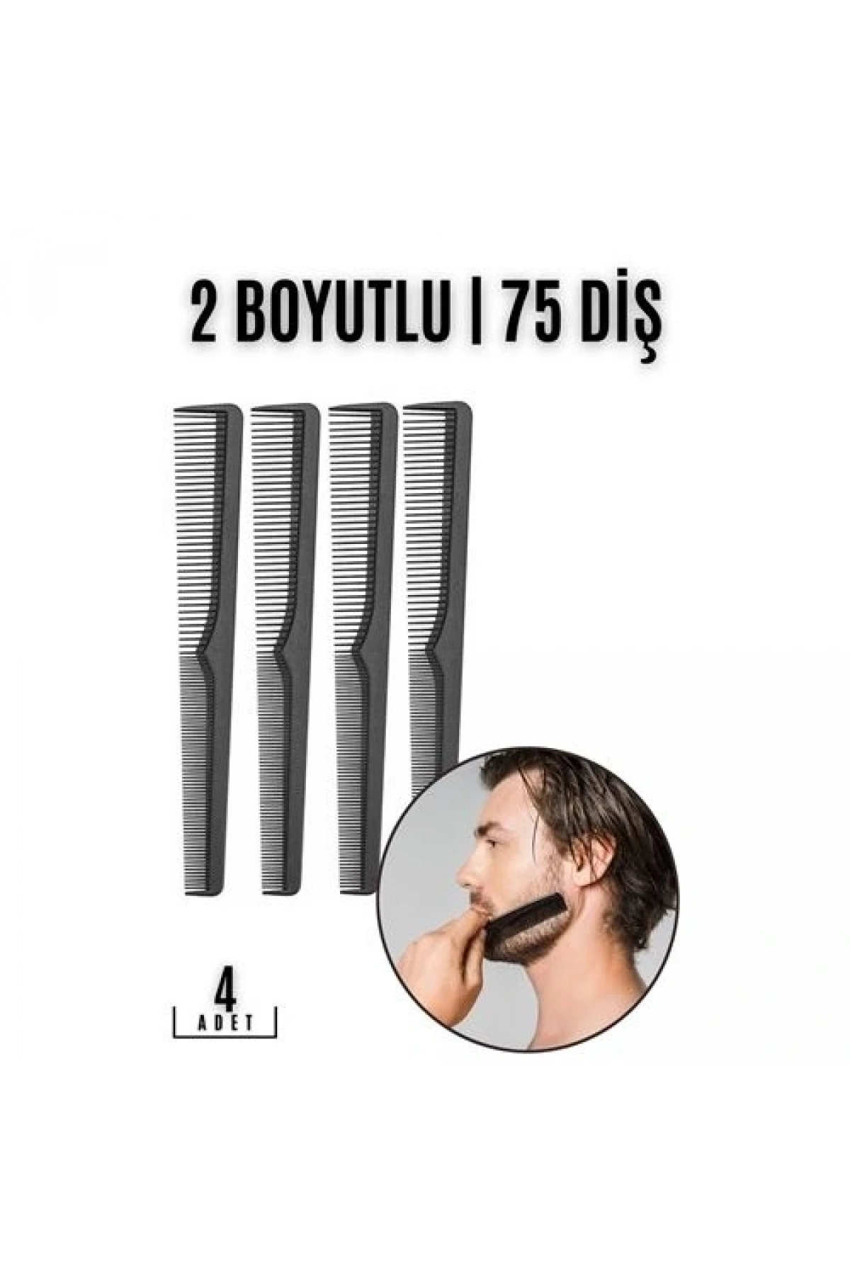 Sakal Bıyık Saç Tarağı 4 lü SET Jess Design