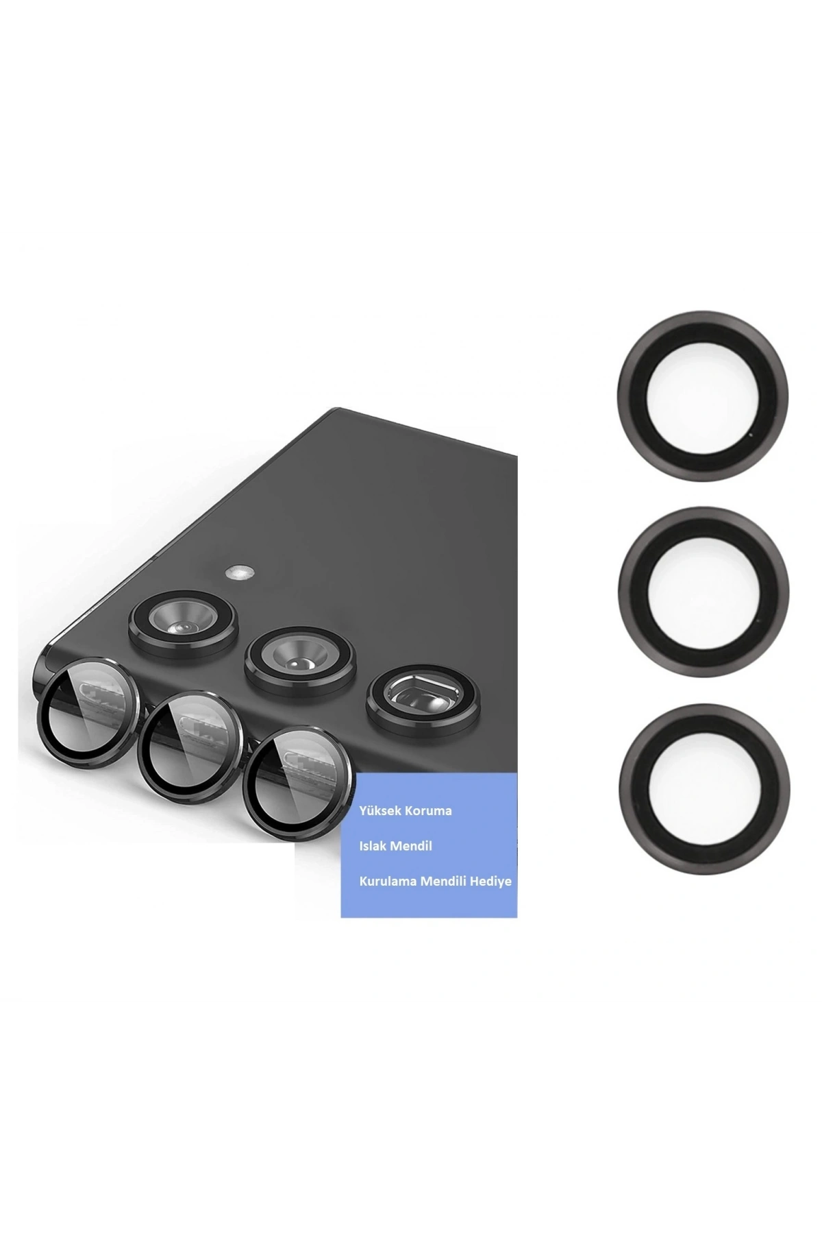 Samsung Galaxy S23 Plus Kamera Lens Koruyucu - Siyah