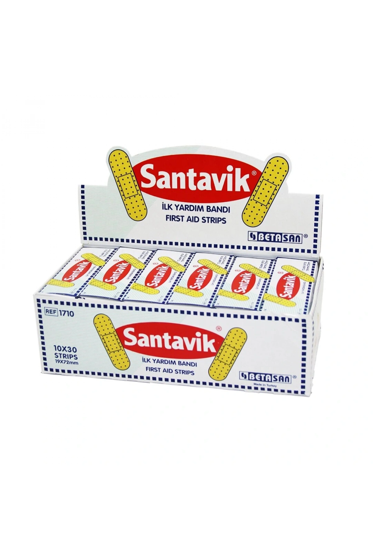SANTAVİK 10 x 30 YARA BANTI = 1 KUTU İÇİNDE 300 ADET YARA BANDI VARDIR (5047)