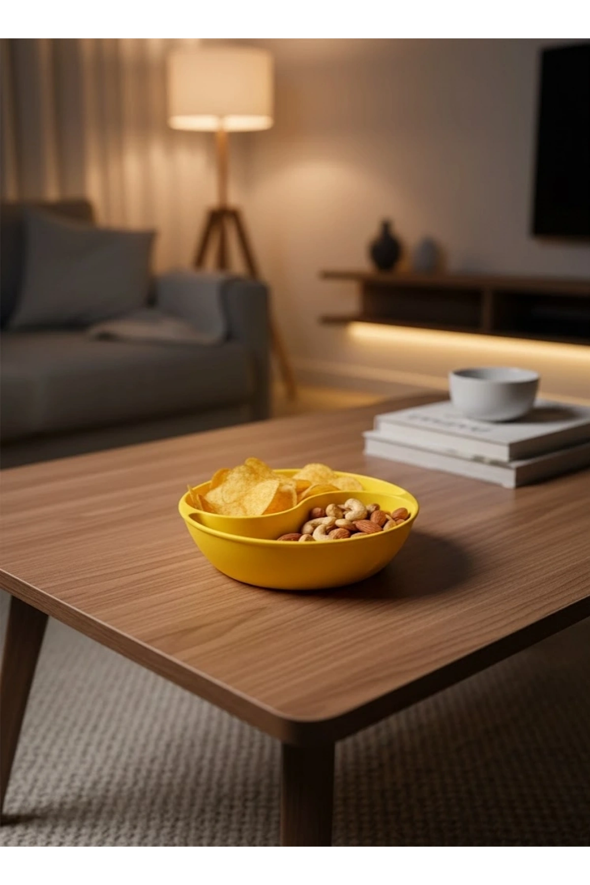 Sarı Çerezlik Kase Seti 4 Adet 3x12 cm