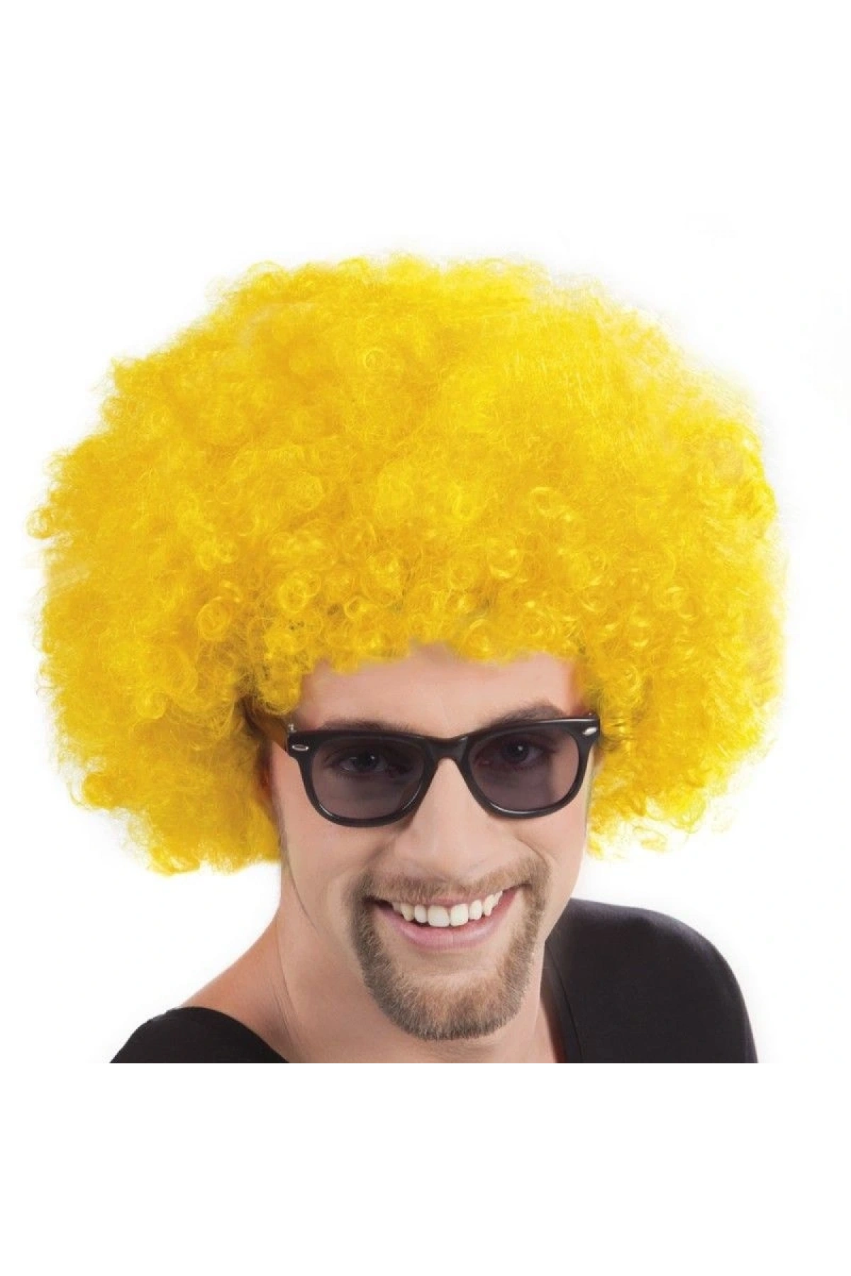 Sarı Renk Kıvırcık Afro Bonus Peruk (5047)