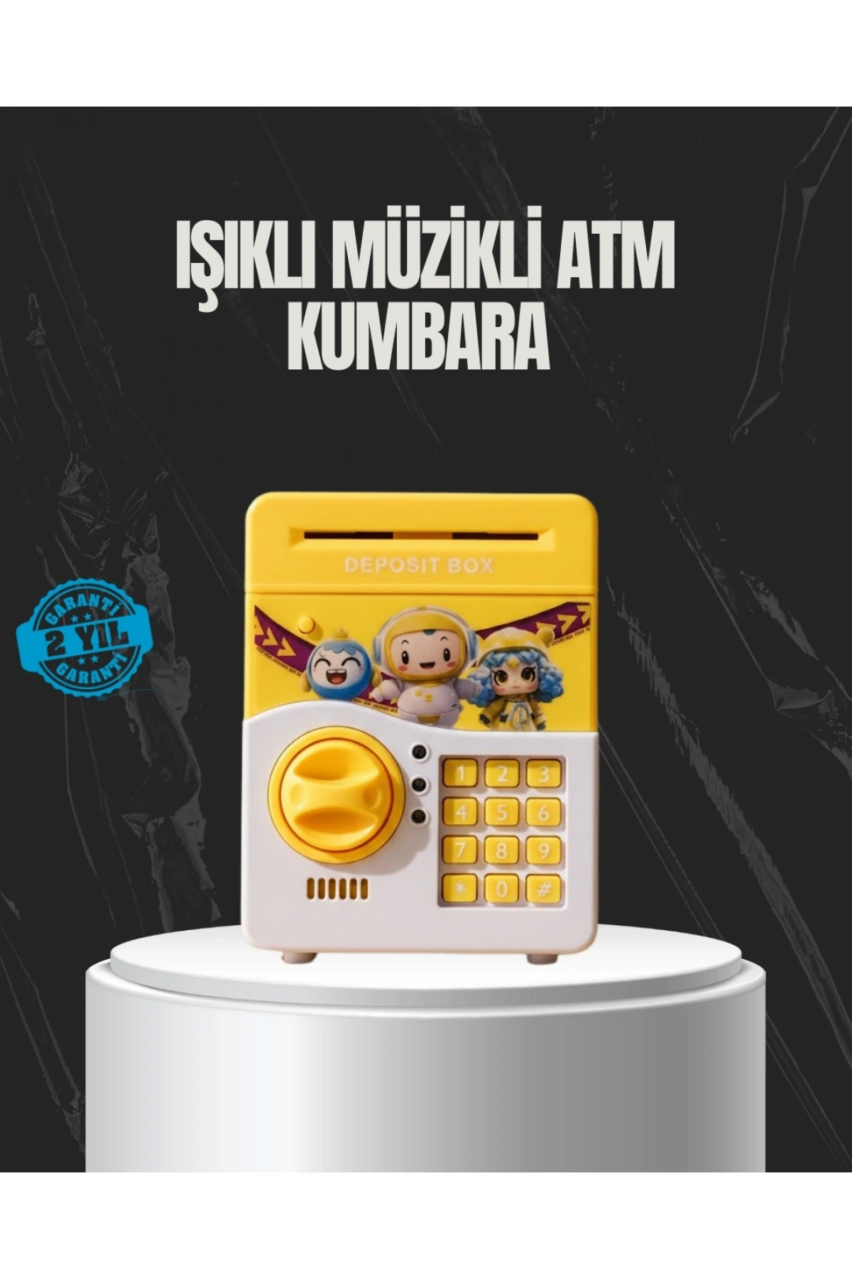 Sarı Renk Otomatik Para Çeken Şifreli Çocuk Kumbarası