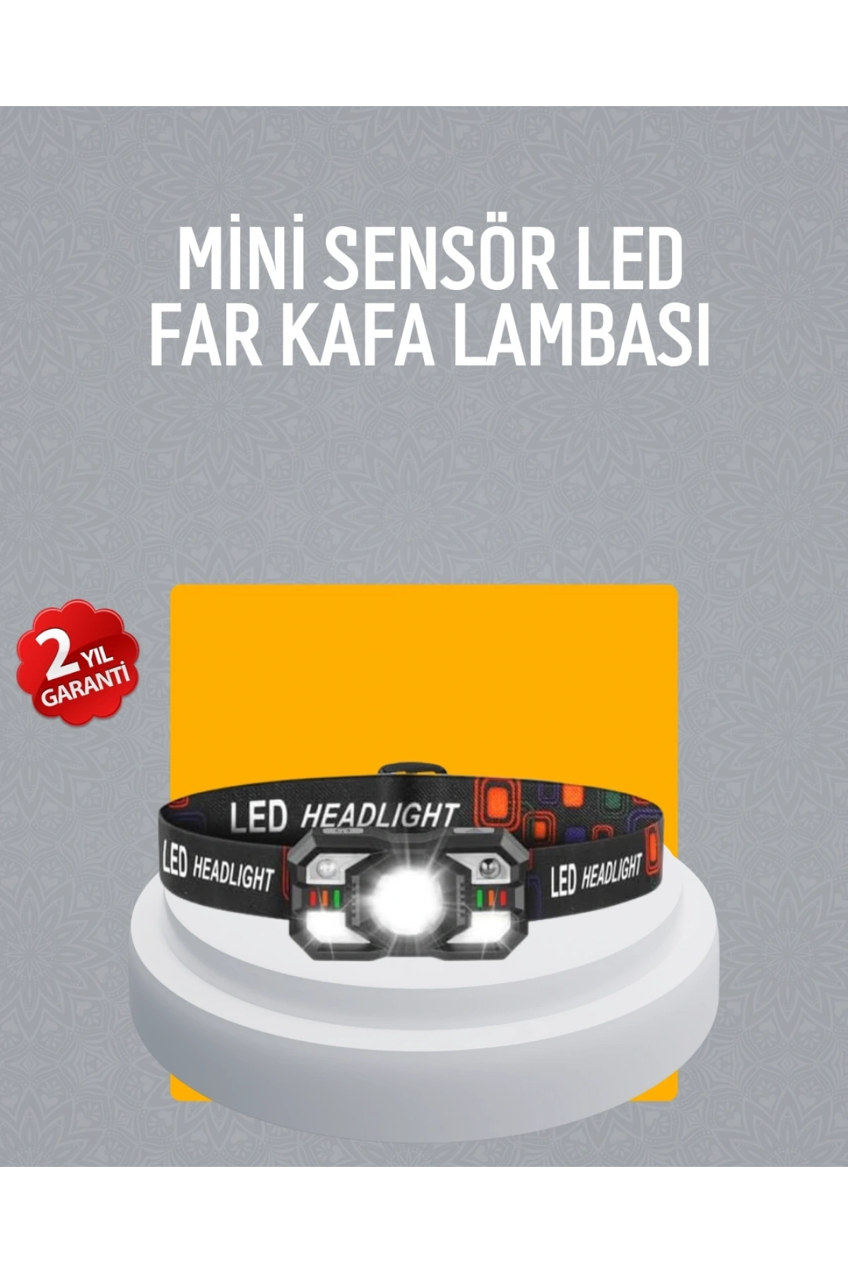 Şarj Edilebilir LED Far Hareket Sensörlü 5 Modlu Outdoor