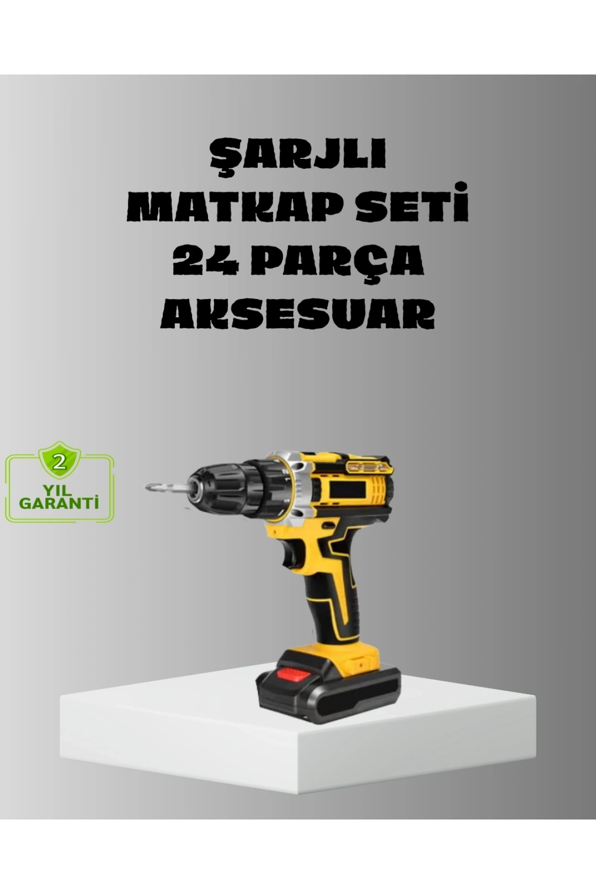 Şarjlı Darbeli Matkap Seti – 2 Bataryalı, 24W Güç, 24 Parça Aksesuar, LED Işıklı