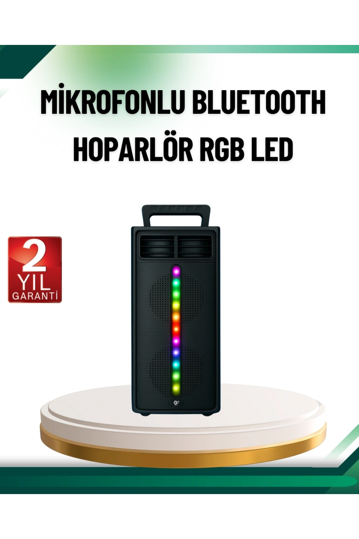 Şarjlı Işıklı Bluetooth Hoparlör | USB, AUX, TF Kart ve Radyo Destekli