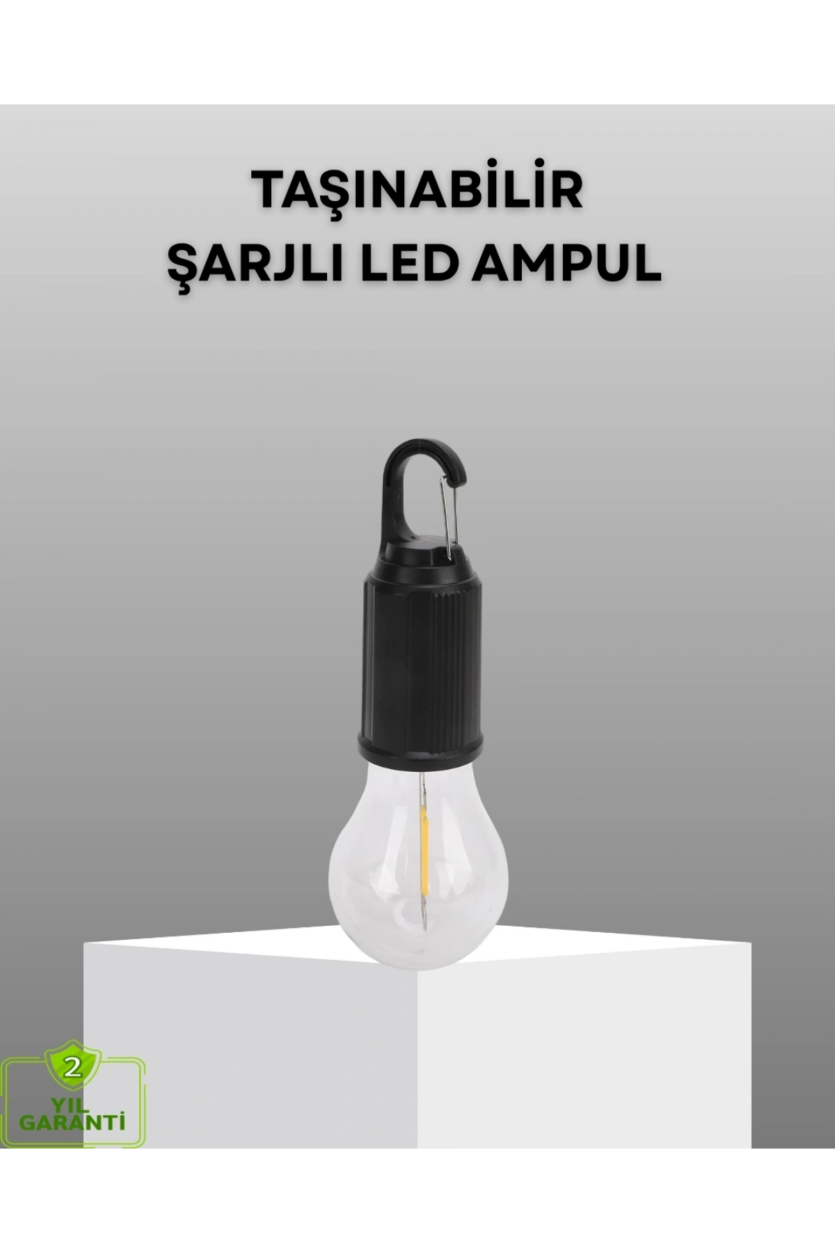 Şarjlı Kancalı LED Lamba – Kamp, Balkon ve Acil Durum Işığı