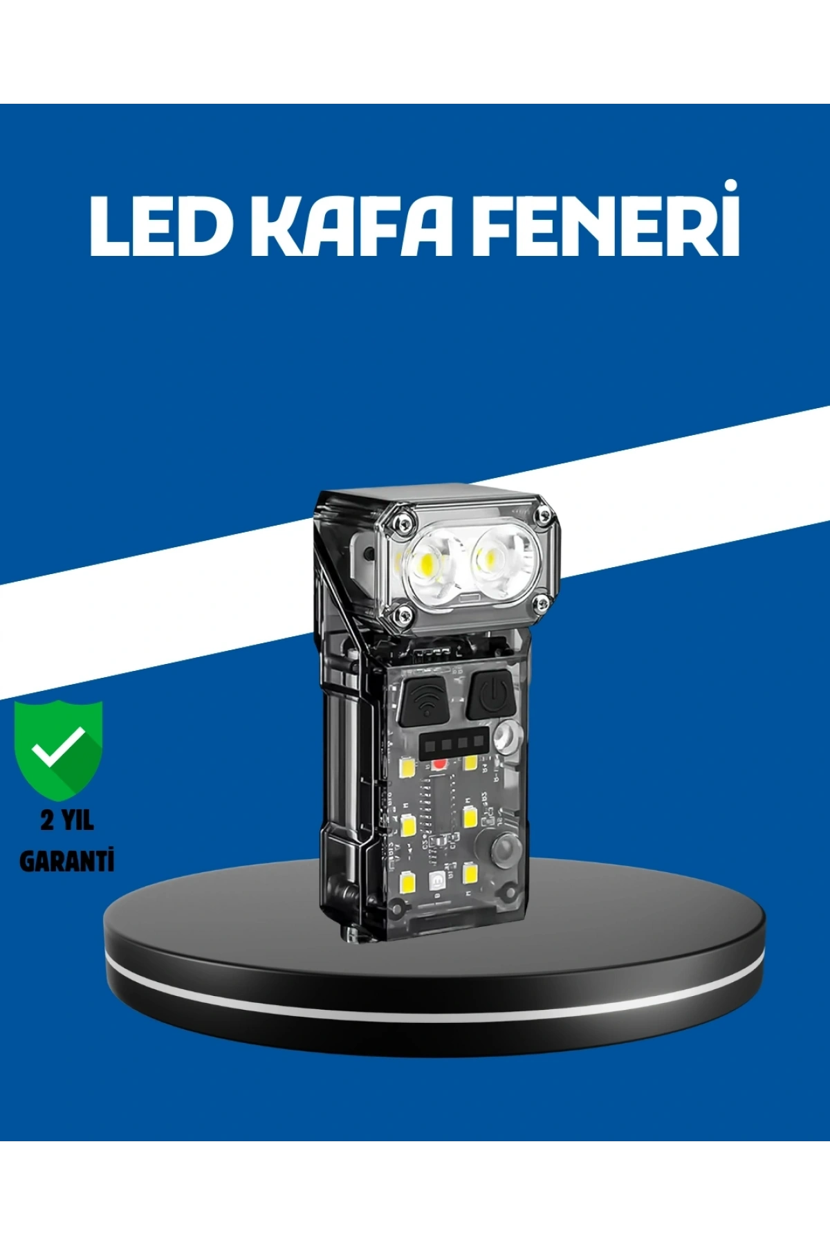 Şarjlı LED Kafa Lambası Manyetik Klipsli El Sensörlü Çok Fonksiyonlu