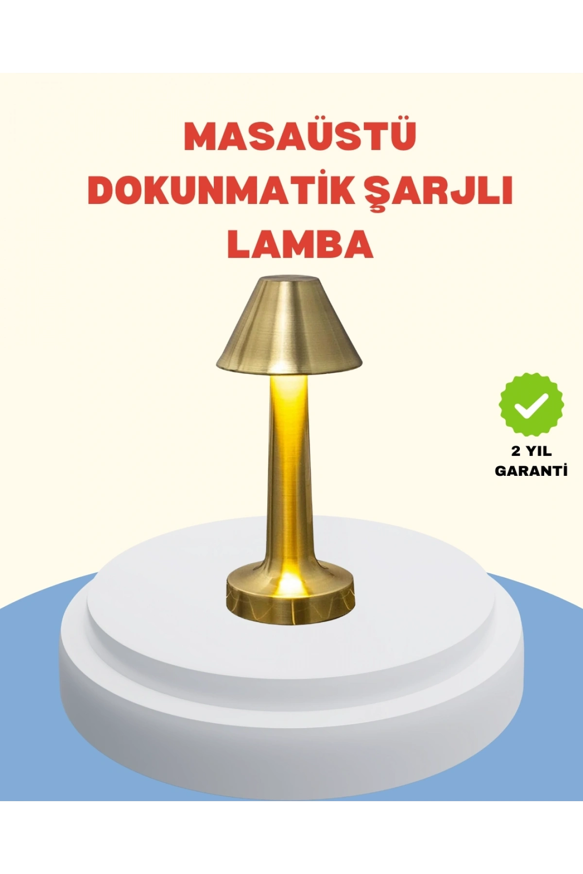 Şarjlı Masa Lambası 3 Işık Modu Kademesiz Karartma Metal Gövde