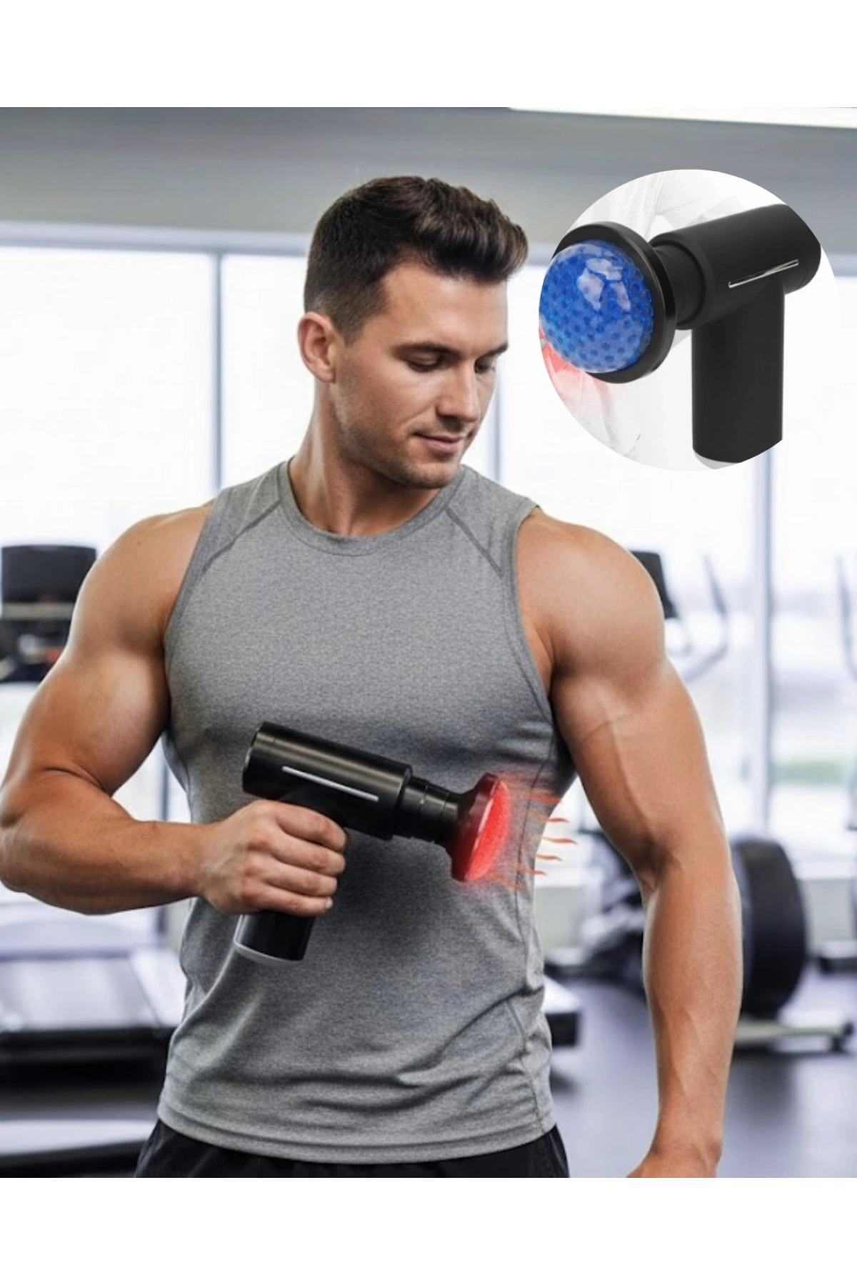 Şarjlı Masaj Tabancası Sıcak Soğuk Terapi Sessiz Güçlü Motorlu