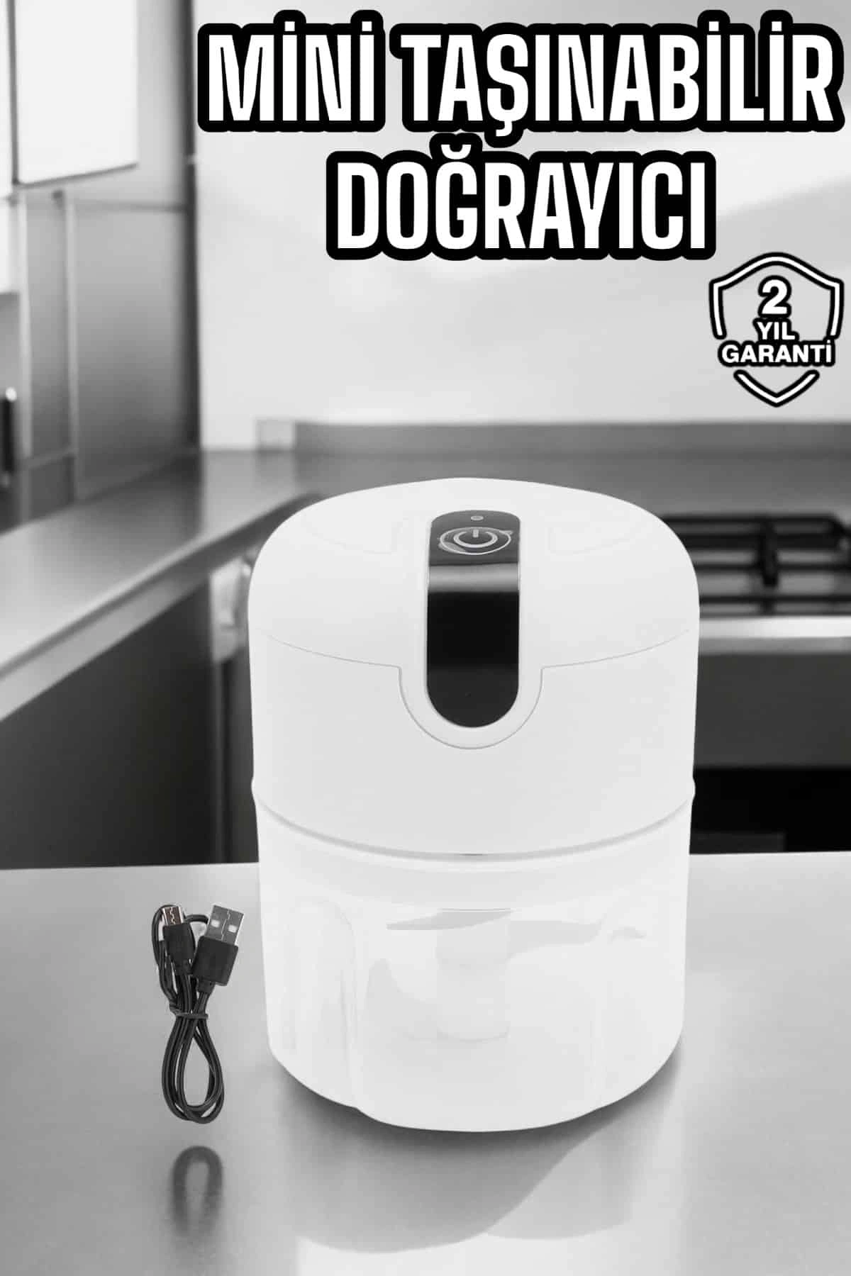 Şarjlı Mini El Rondosu Doğrayıcı Taşınabilir 250 ml Çelik lı