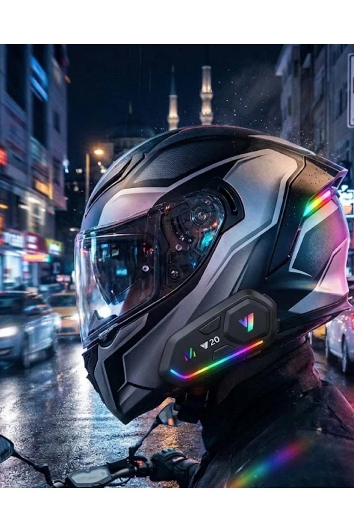 Şarjlı Motosiklet Kask Intercom Kulaklık Bluetooth 5.3 Teknolojisi