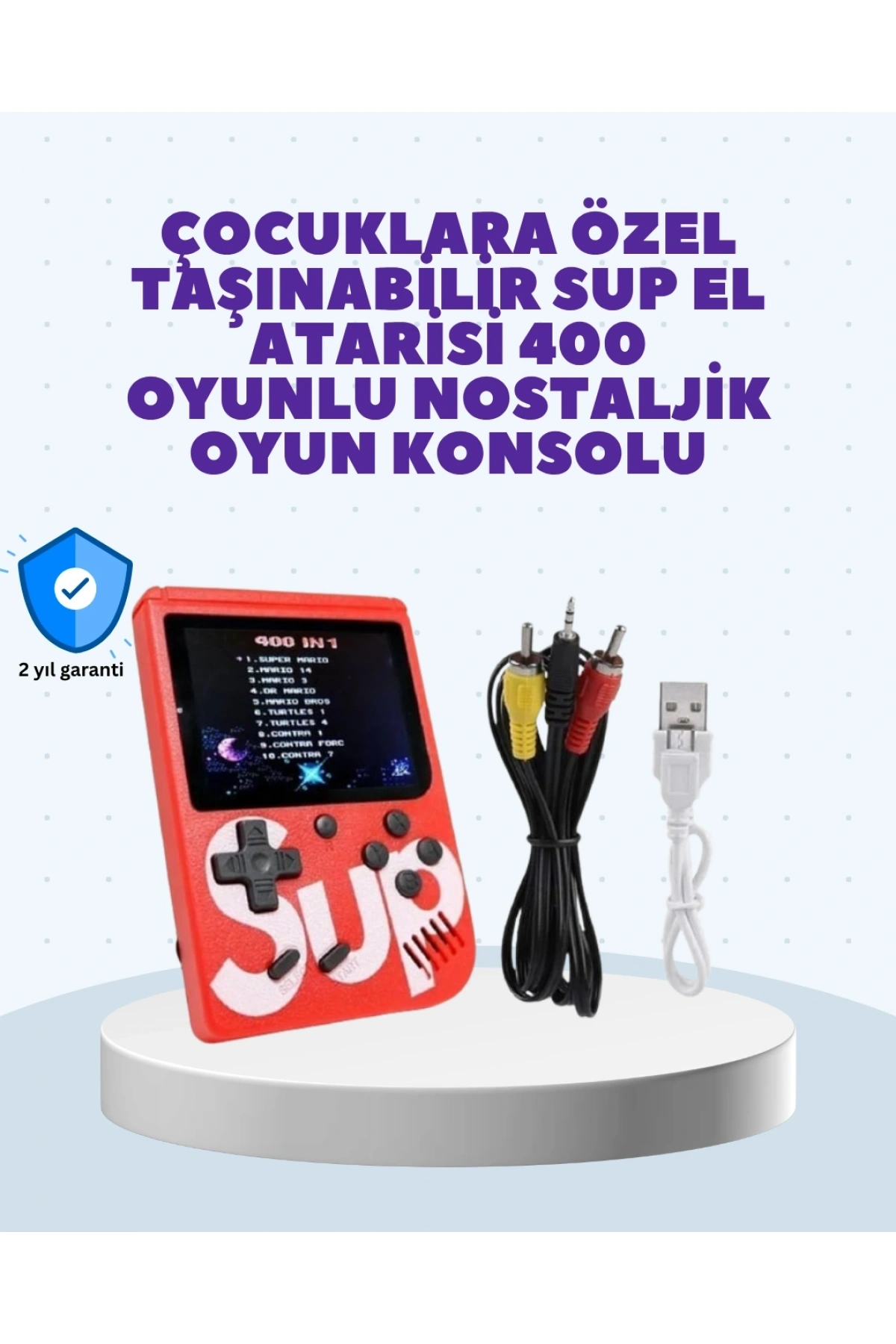Şarjlı Taşınabilir El Oyun Konsolu 400 Oyun