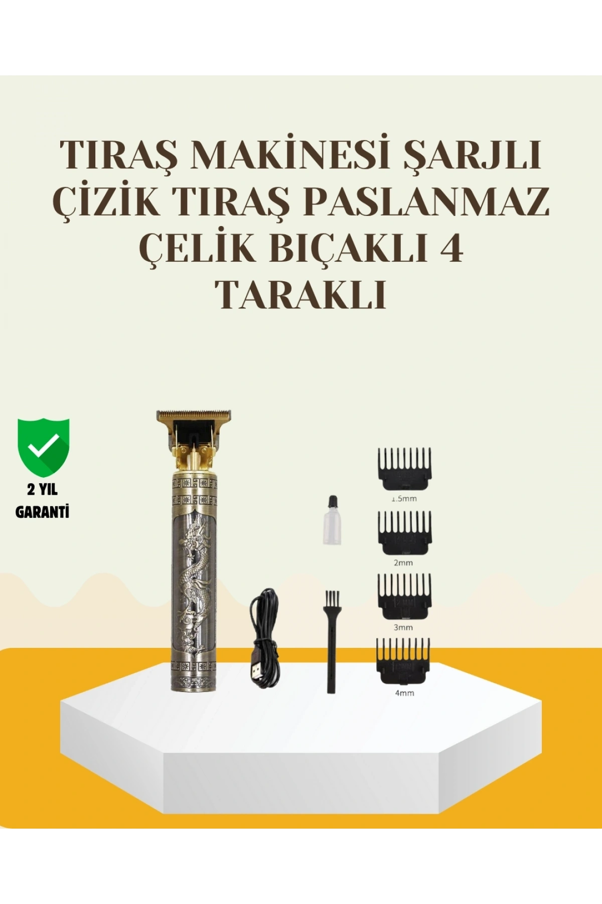 Şarjlı Titanyum lı Saç ve Sakal Kesme Makinesi