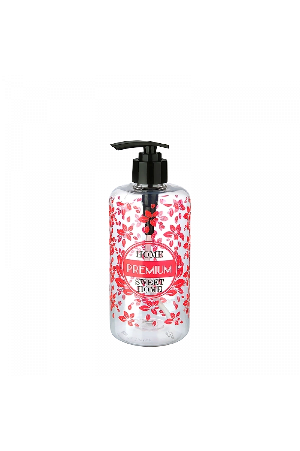 Şeffaf Sıvı Sabunluk Yuvarlak Plastik Pompalı 500 ML