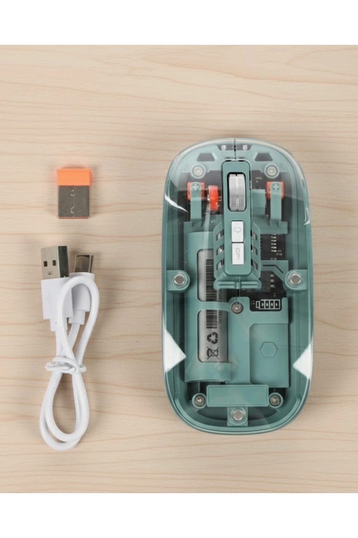 Şeffaf Tasarımlı Bluetooth Kablosuz Mouse Pilli Kullanım