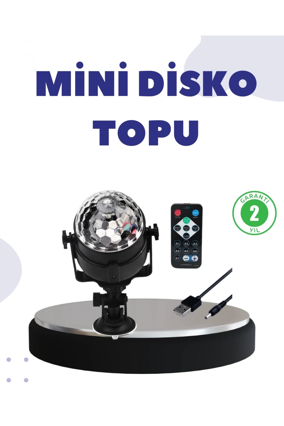 Ses Duyarlı Mini Disko Küre Lamba