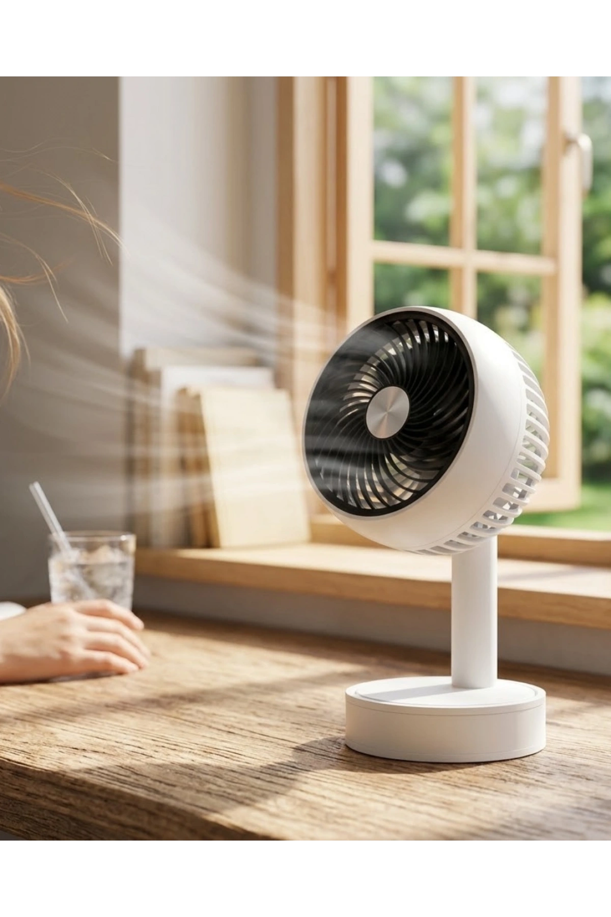 Sessiz Çalışan Şarjlı Mini Fan Masa ve Araç Kullanımına Uygun