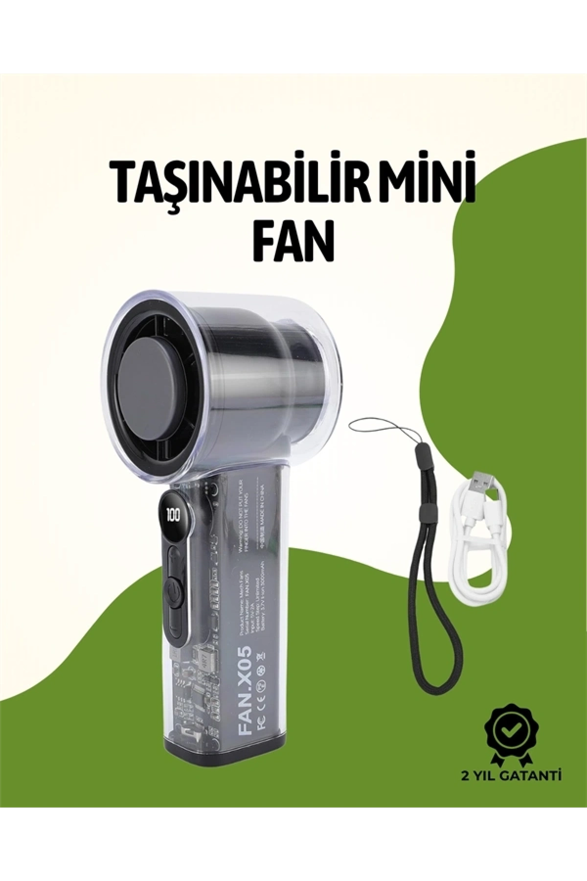 Sessiz Çalışan Taşınabilir Fan | Dijital Göstergeli | 100 Kademeli Hız Ayarı