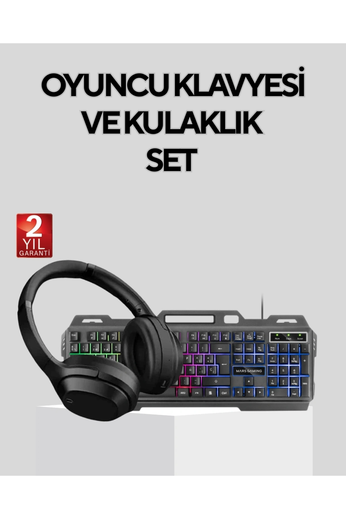 Set Işıklı Klavye Mouse + Bluetooth 5.2 Kulaklık Oyuncu Paketi