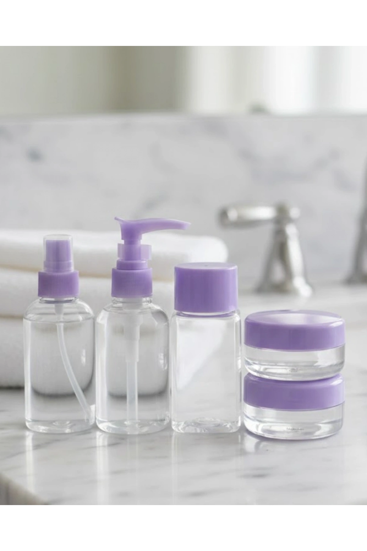 Seyahat İçin 5’li Şeffaf Kozmetik Şişe Seti 30 ml