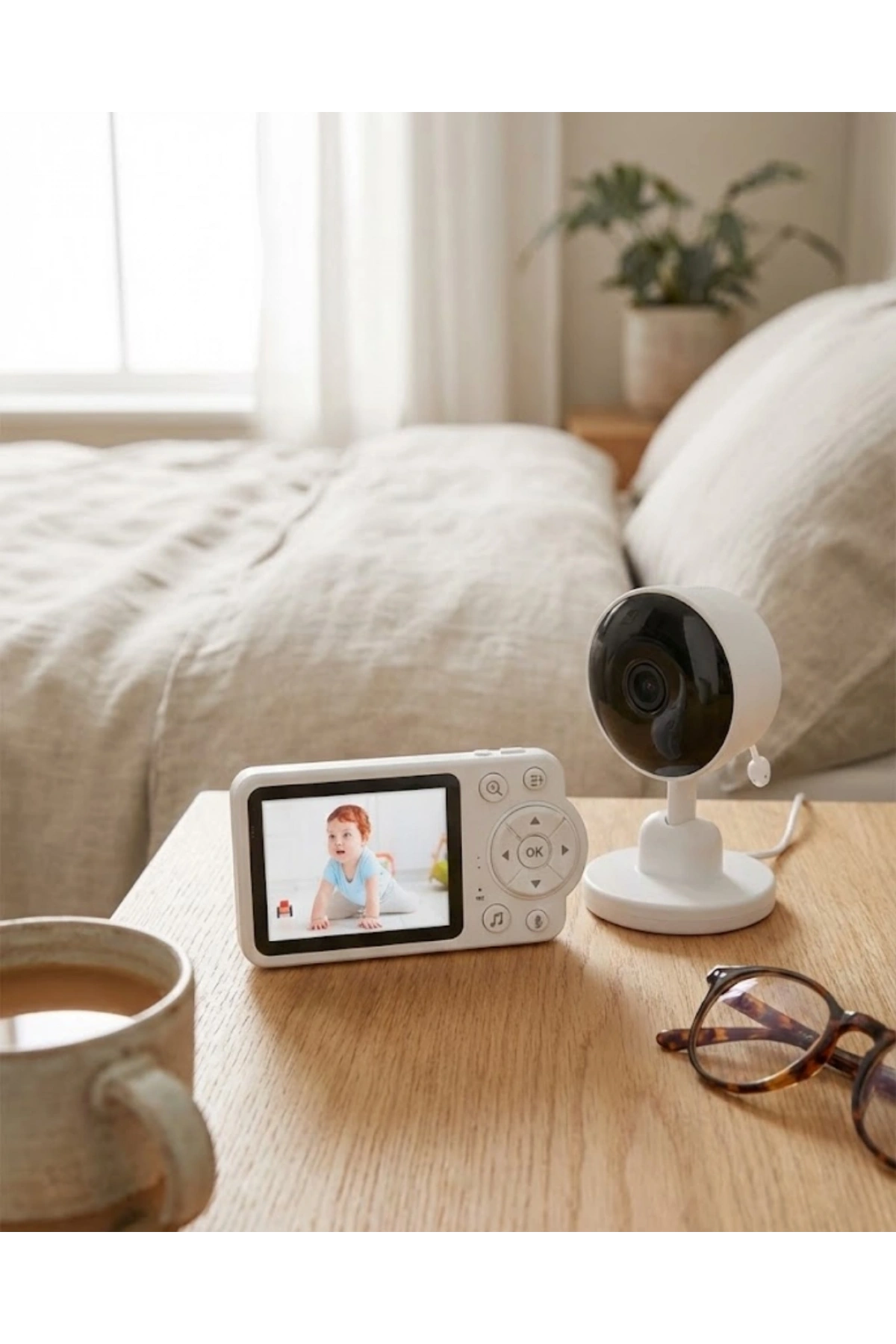 Sıcaklık Sensörlü Güvenli Bebek Kamerası İki Yönlü Ses