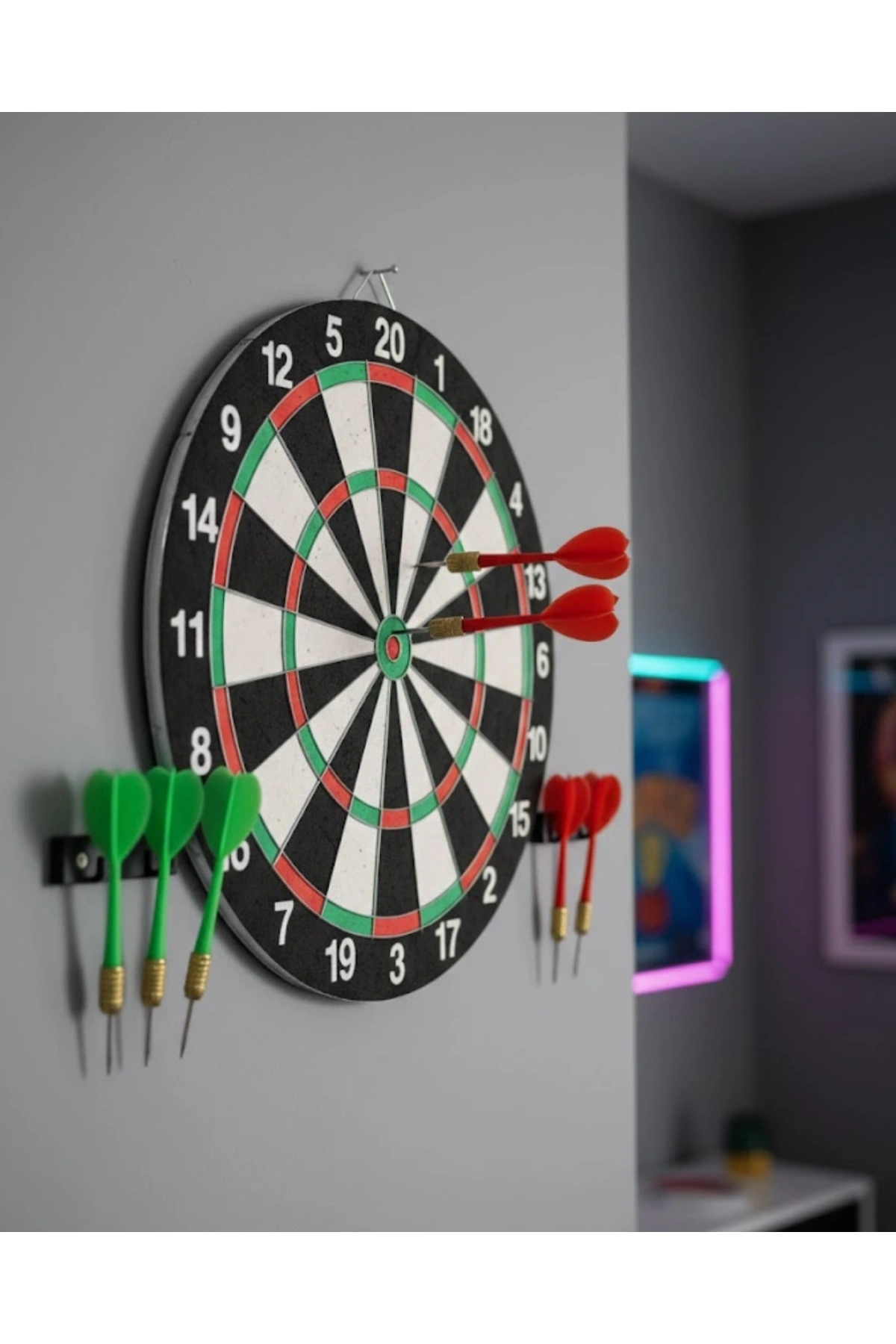 Şık Tasarımlı Dart Tahtası 12 İnç Dayanıklı Ahşap Gövde