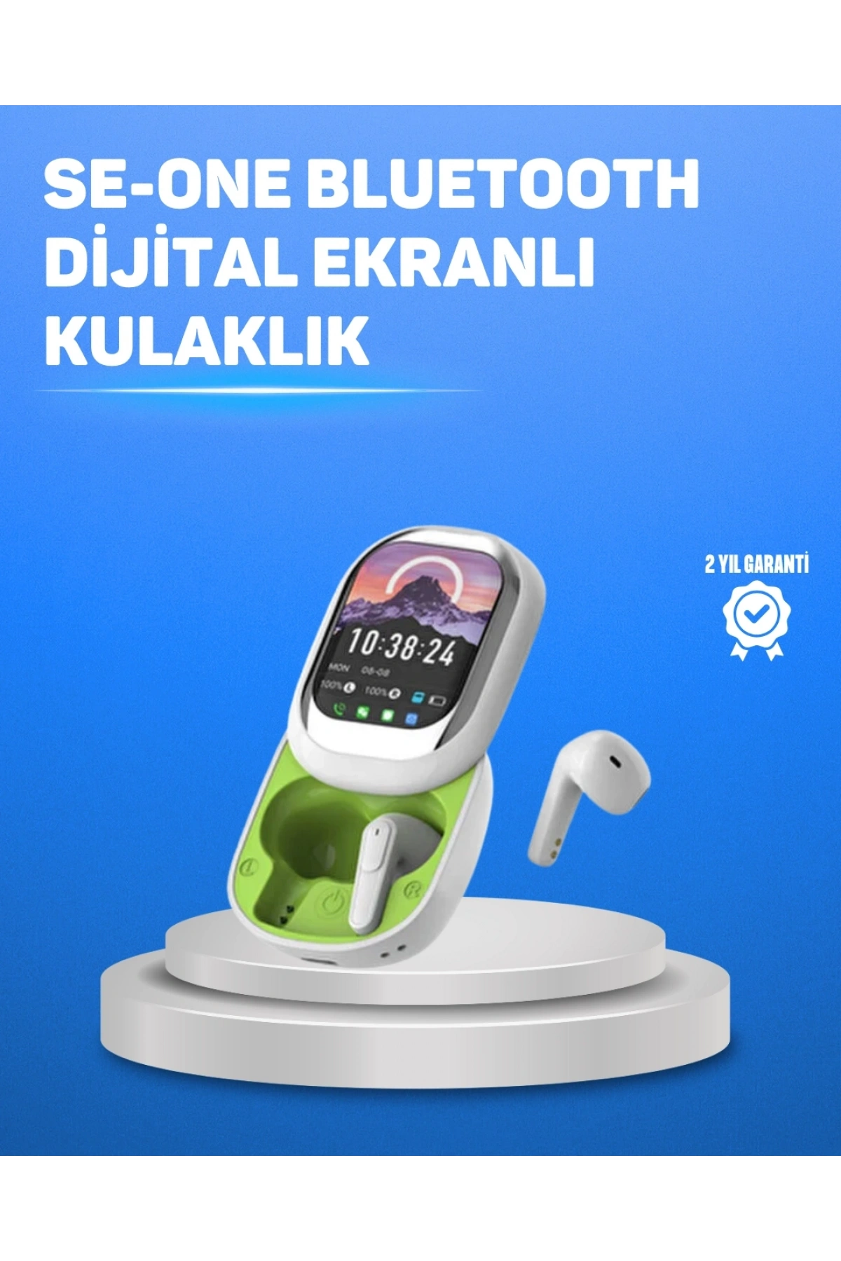 Şık Tasarımlı Siyah Beyaz Kablosuz Kulaklık Çoklu Dil Destekli