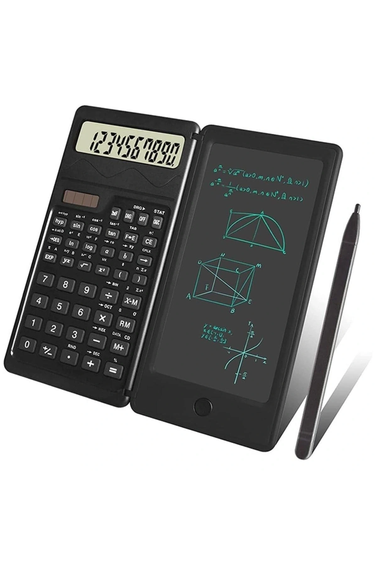 Silinebilir LCD Yazı Tabletli,Kalemli Katlanabilir Bilimsel Hesap Makinesi (5047)