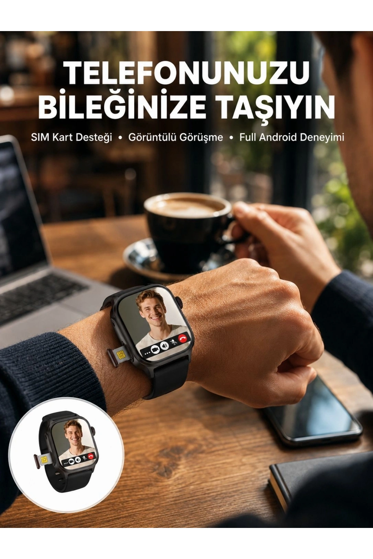 SIM Kartlı GPS Destekli Akıllı Saat Sesli Görüşmeli Yeni Nesil