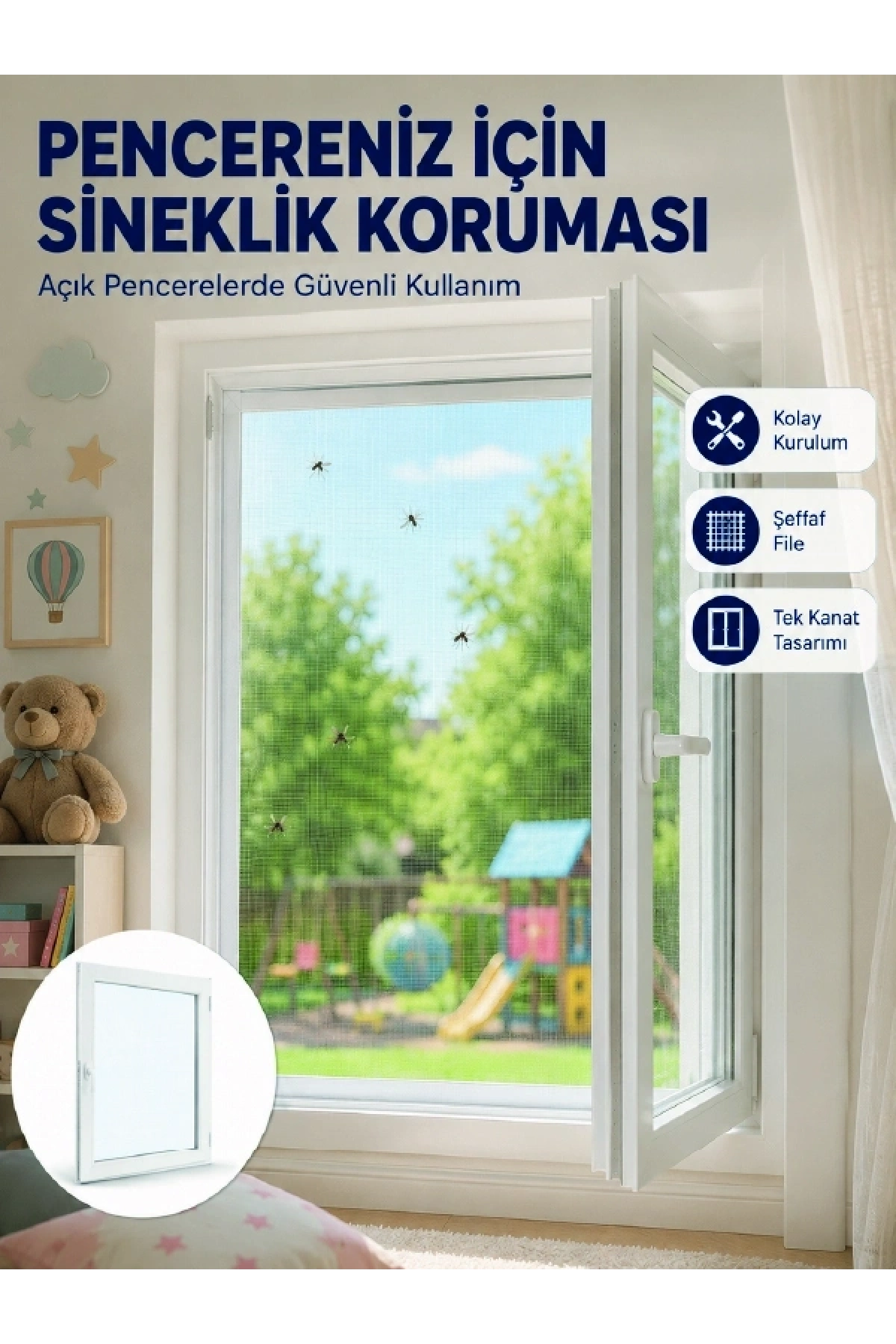 Sinek ve Uçan Böceklere Karşı Koruyucu Pencere Sineklik Filesi
