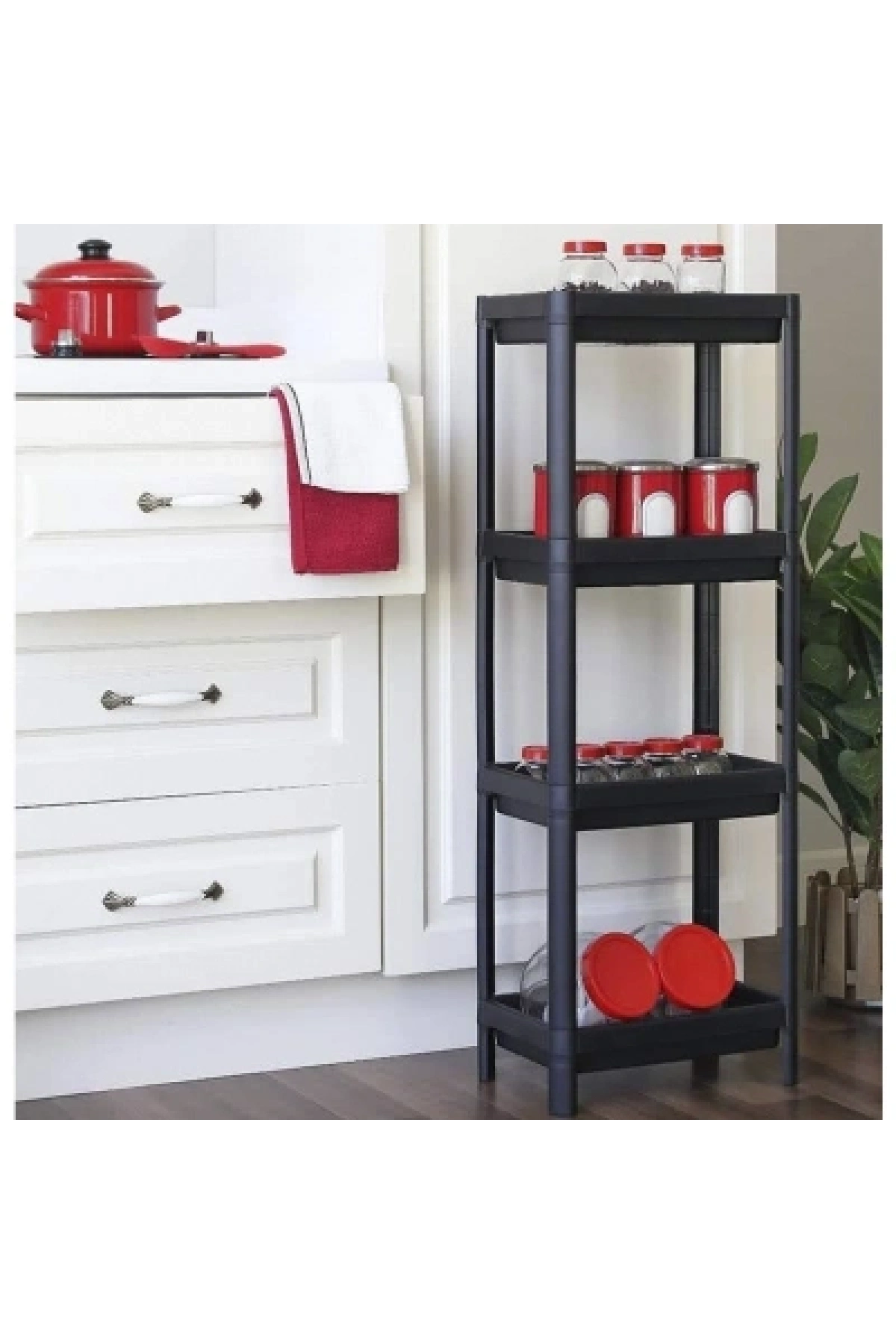 SİYAH DİKDÖRTGEN RAF ÜNİTESİ PLASTİK (5047)