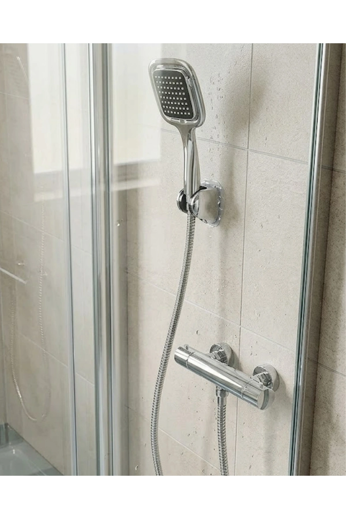 Siyah Duş Başlığı Seti Spiral Hortumlu El Duşu ve Duvar Askısı Banyo Seti