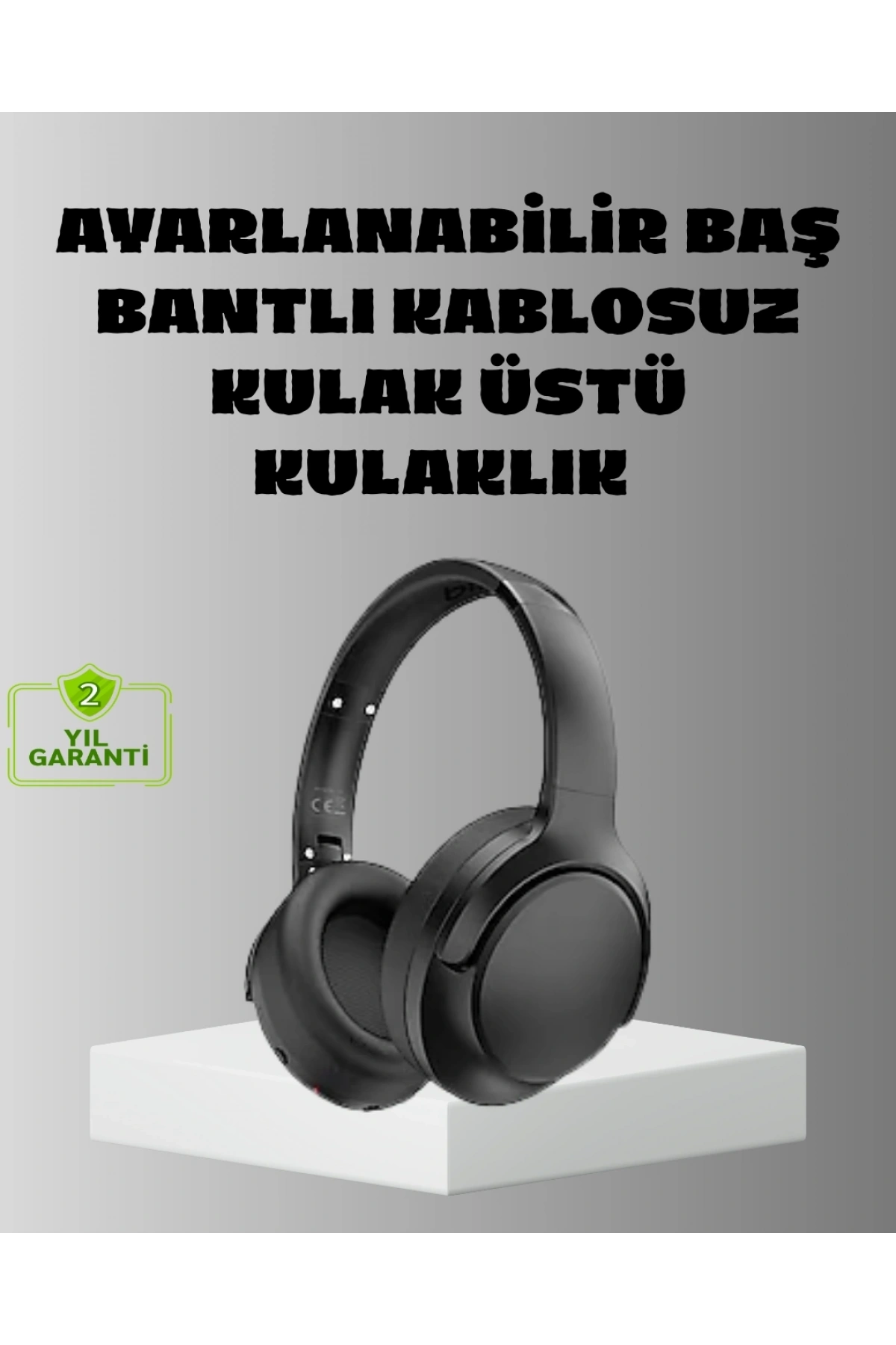 Siyah Kablosuz Bluetooth Kulaklık 300 mAh Hızlı Şarj Katlanabilir Pedli