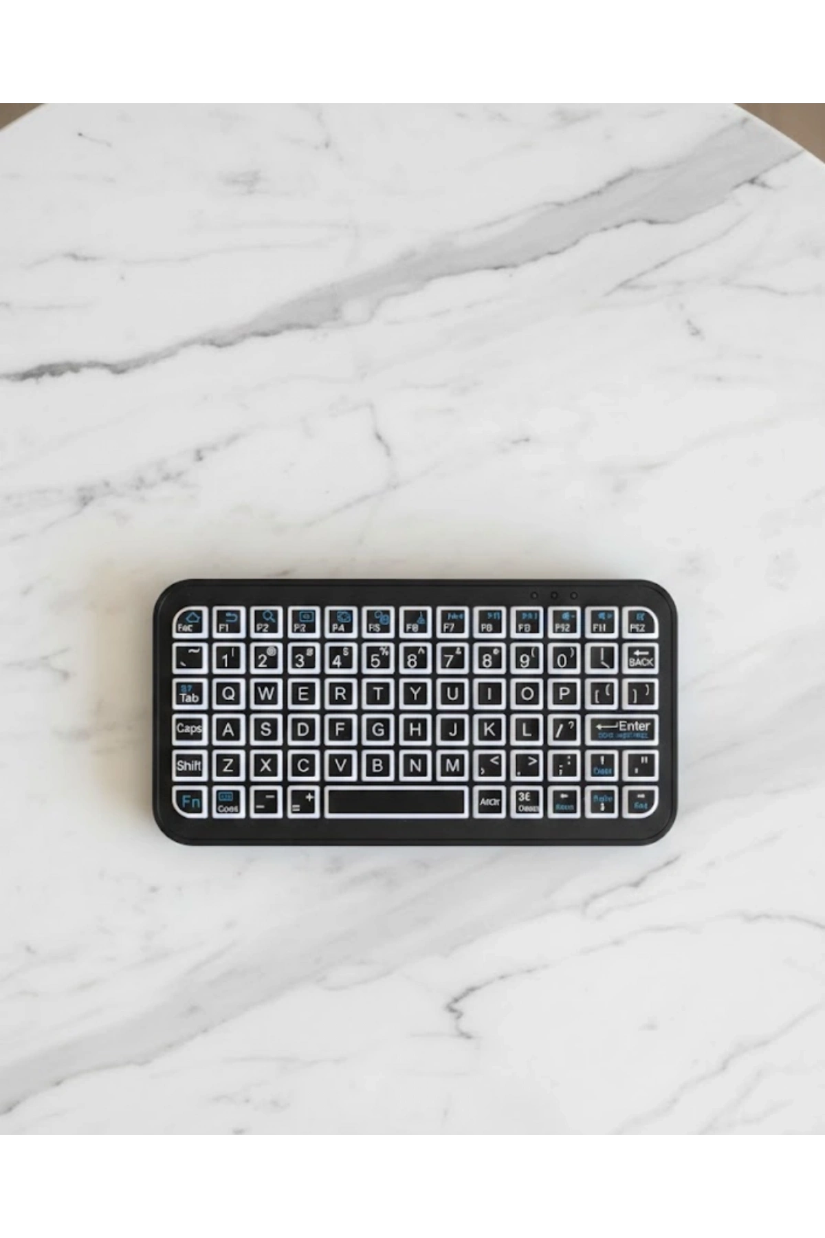 Siyah Kablosuz Mini RGB Işıklı Klavye Bluetooth 5.2 İnce Tasarım