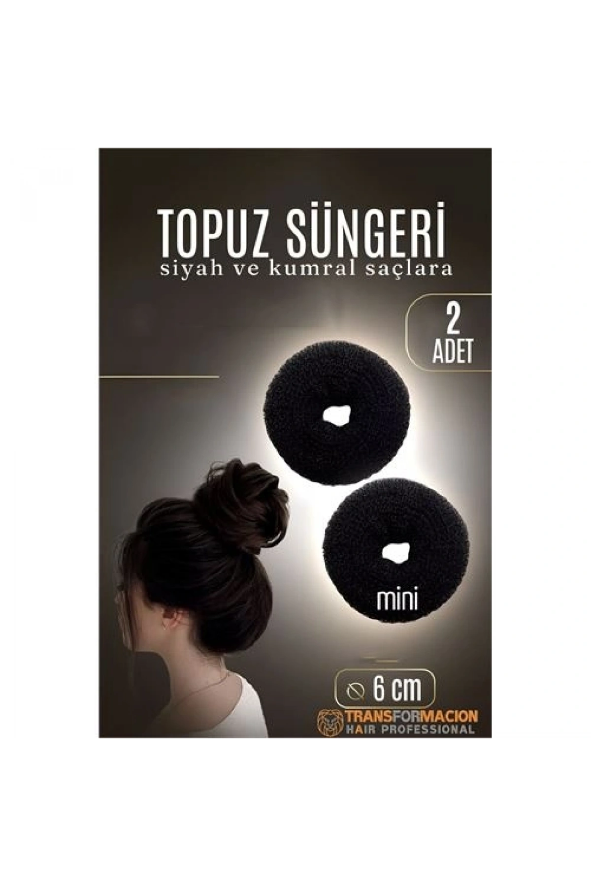 SİYAH Mini Saç Topuz Süngeri  2 ADET 6 CM Çap 2.5 cm Kalınlık 721884
