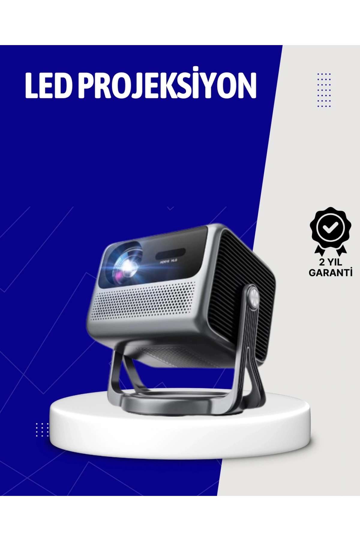 Smart Projector Android TV Taşınabilir Gimbal Standlı