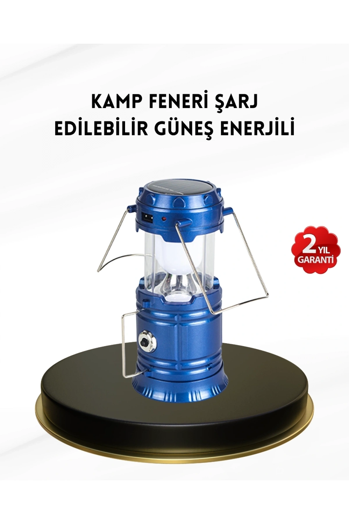 Solar Kamp Lambası Kızak Sistemli Şarjlı Taşınabilir Doğa Yürüyüşü Işığı